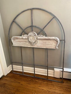 Shabby Chic Iron Trellis with Hand Painted White Wood Detail