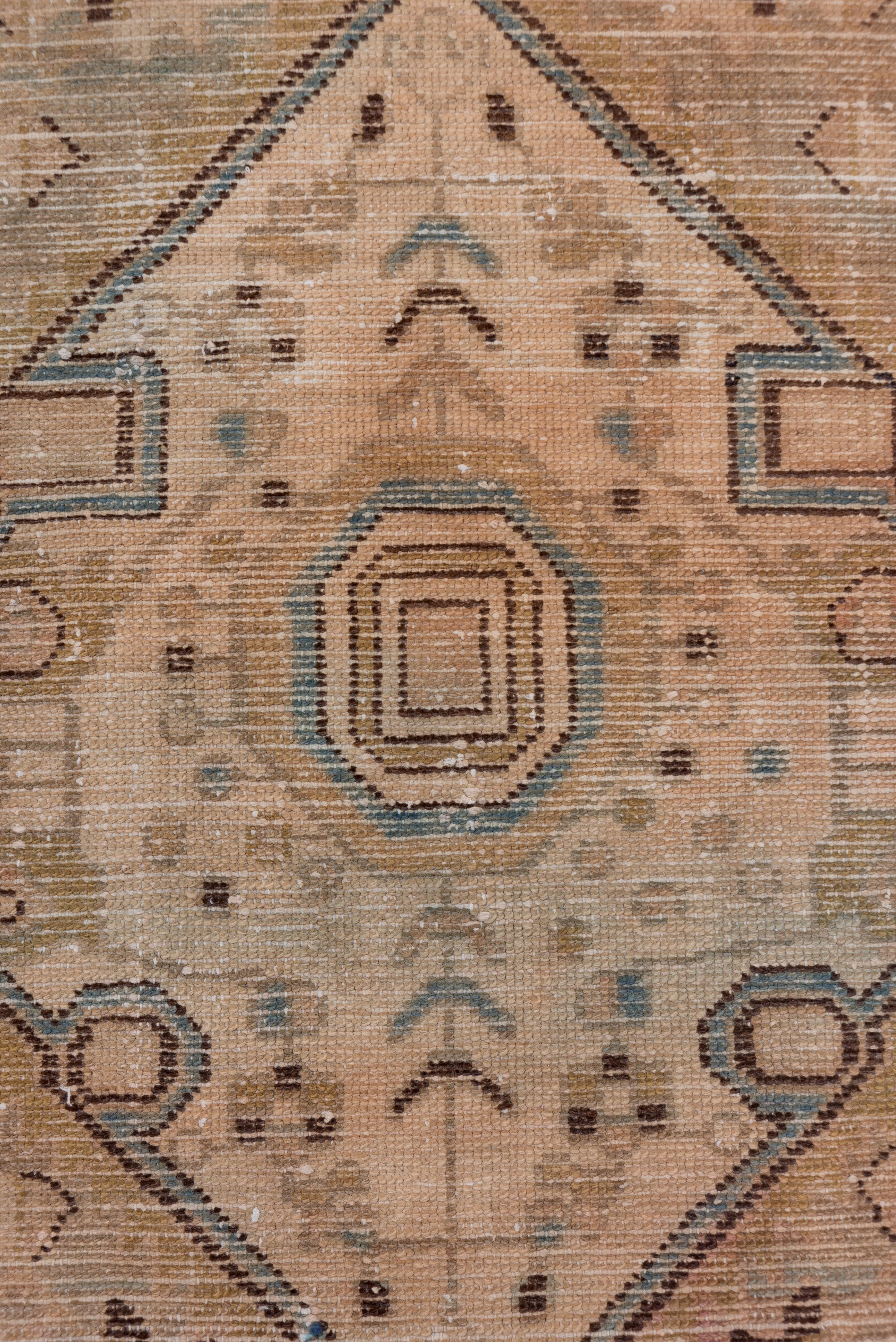 Tribal Shabby Chic Persian Hamadan Scatter Rug, Neutral Palette & Blue Accents For Sale