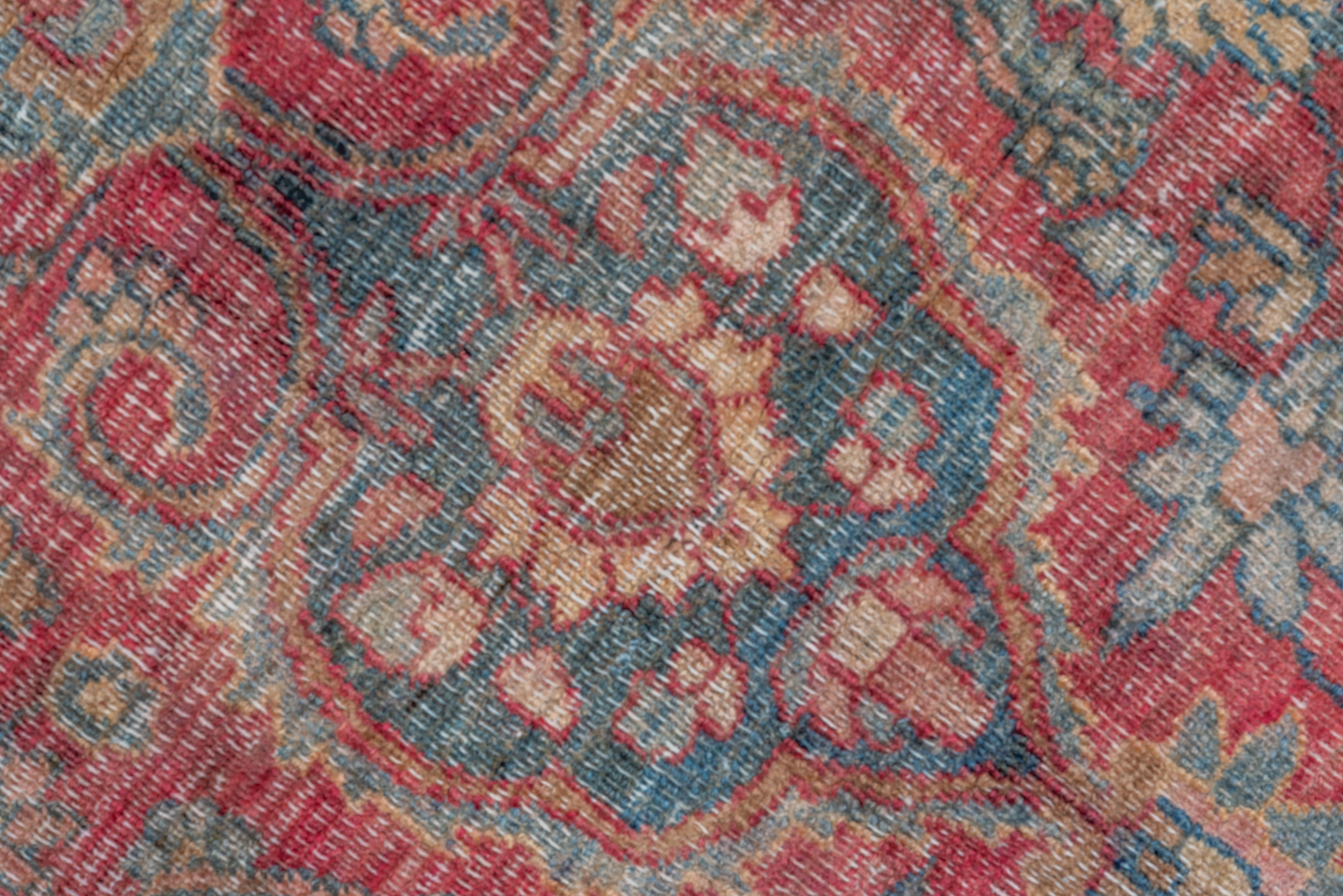 Shabby Chic Persian Khorassan Rug with Pink & Teal Tones, Circa 1930s For Sale 2