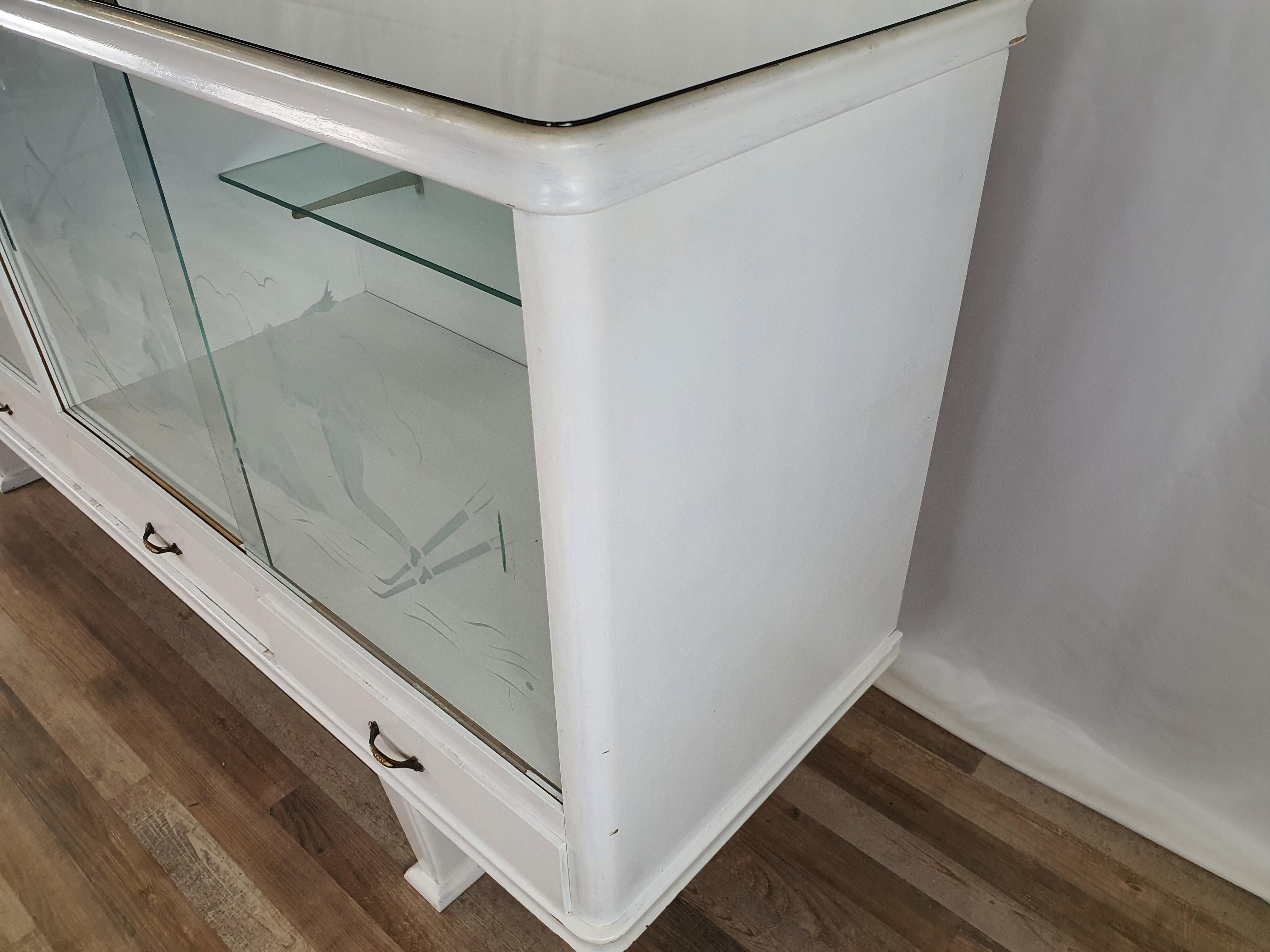 Art Deco Shabby Chic Sideboard from the 1920s with Mirrored Top For Sale