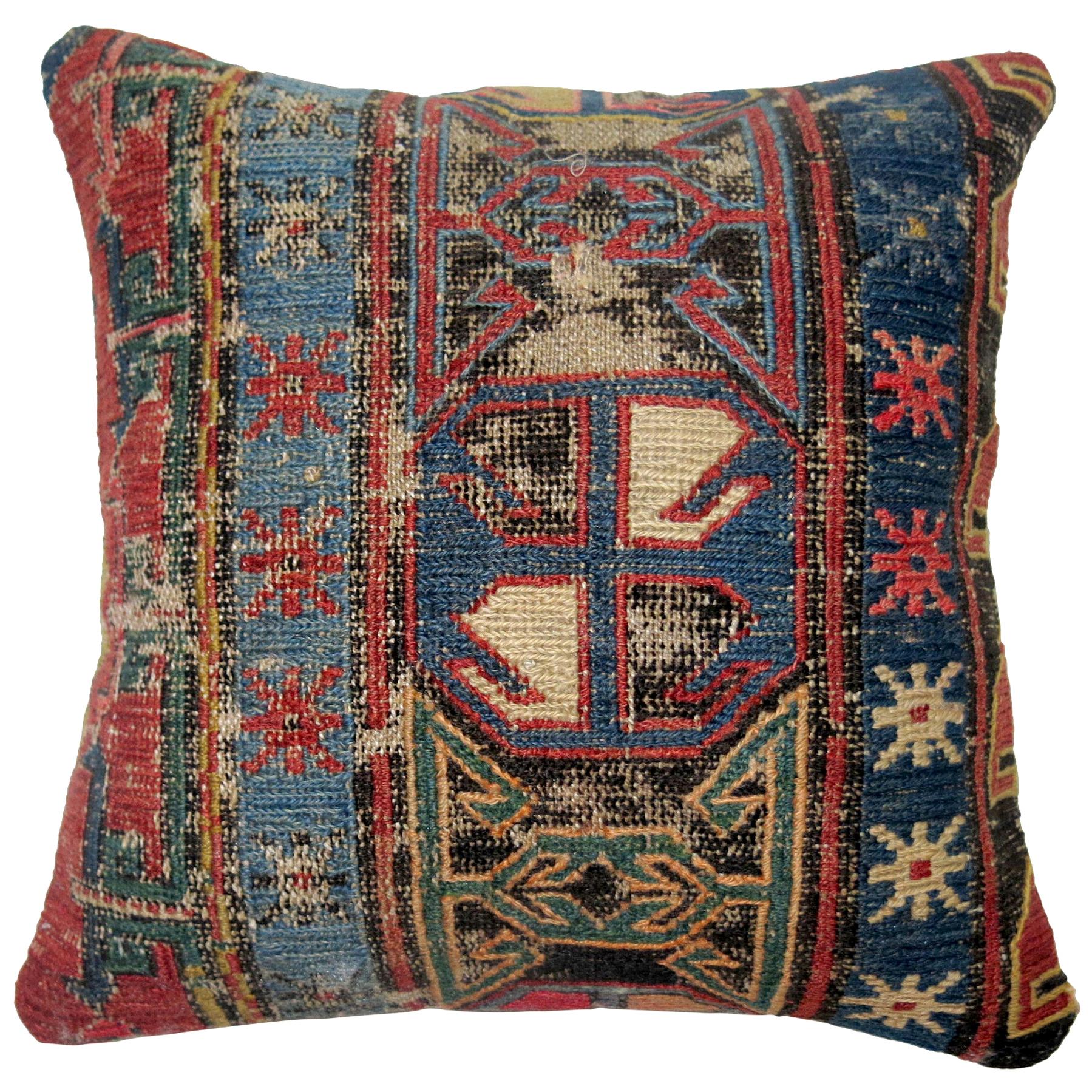 Zabihi Collection Worn Soumac Flat-Weave Pillow For Sale