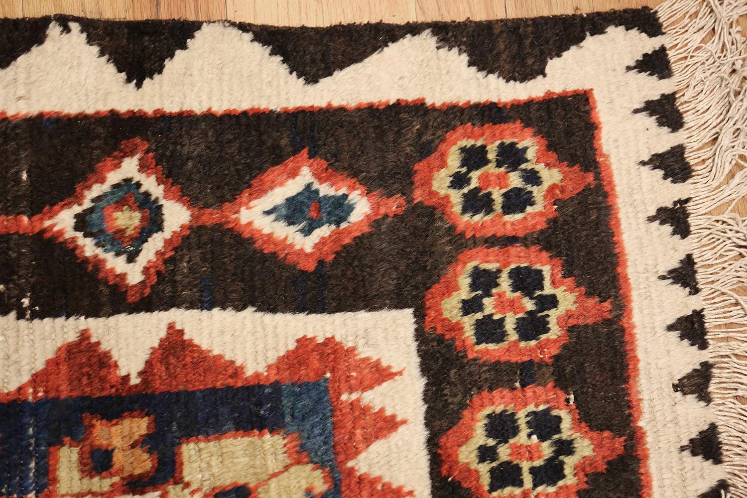 Beautiful and tribal vintage shabby chic Persian Gabbeh rug, country of origin / Rug type: Persian rugs, date circa mid 20th century.
