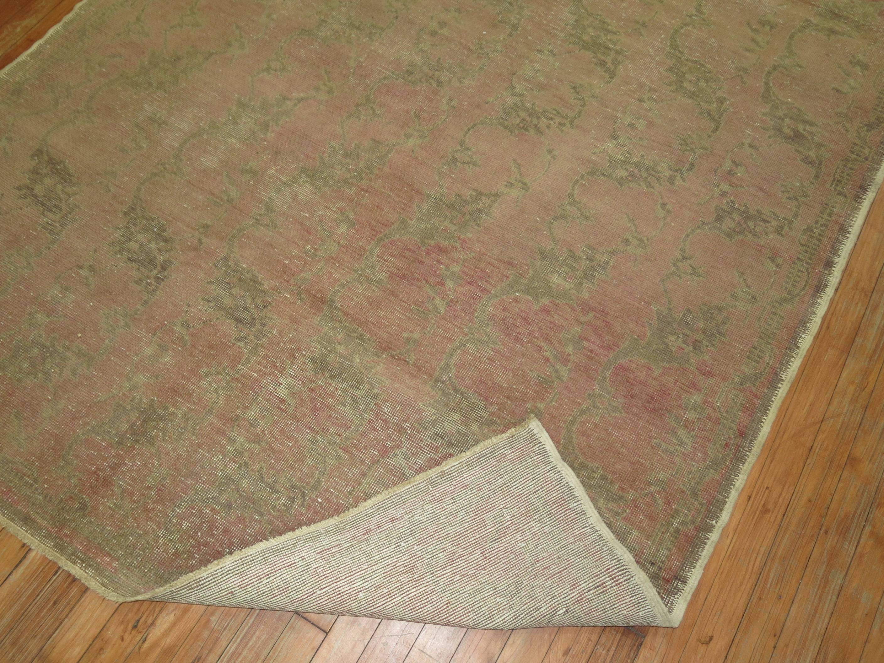 Shabby Chic Turkish Blush Color Rug For Sale 1