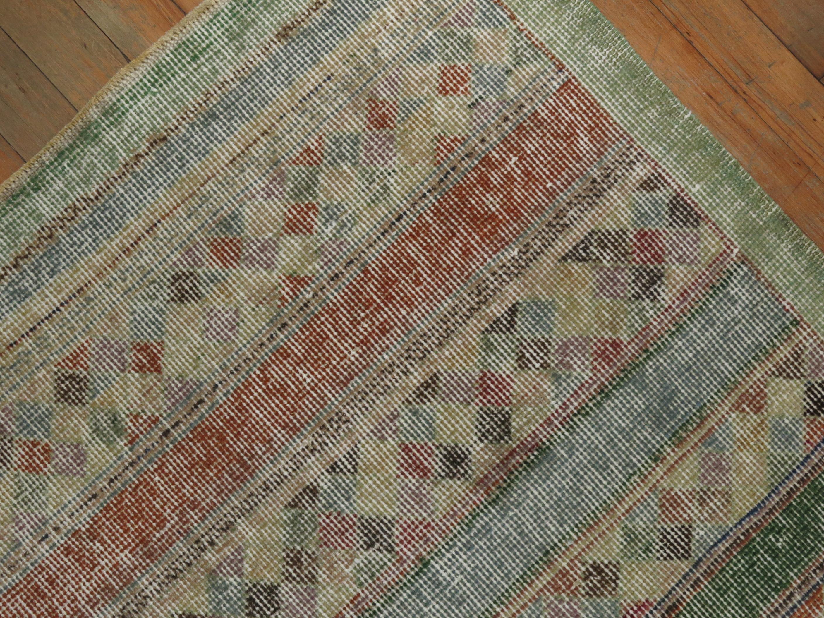 Hand-Woven Shabby Chic Turkish Deco Mat For Sale