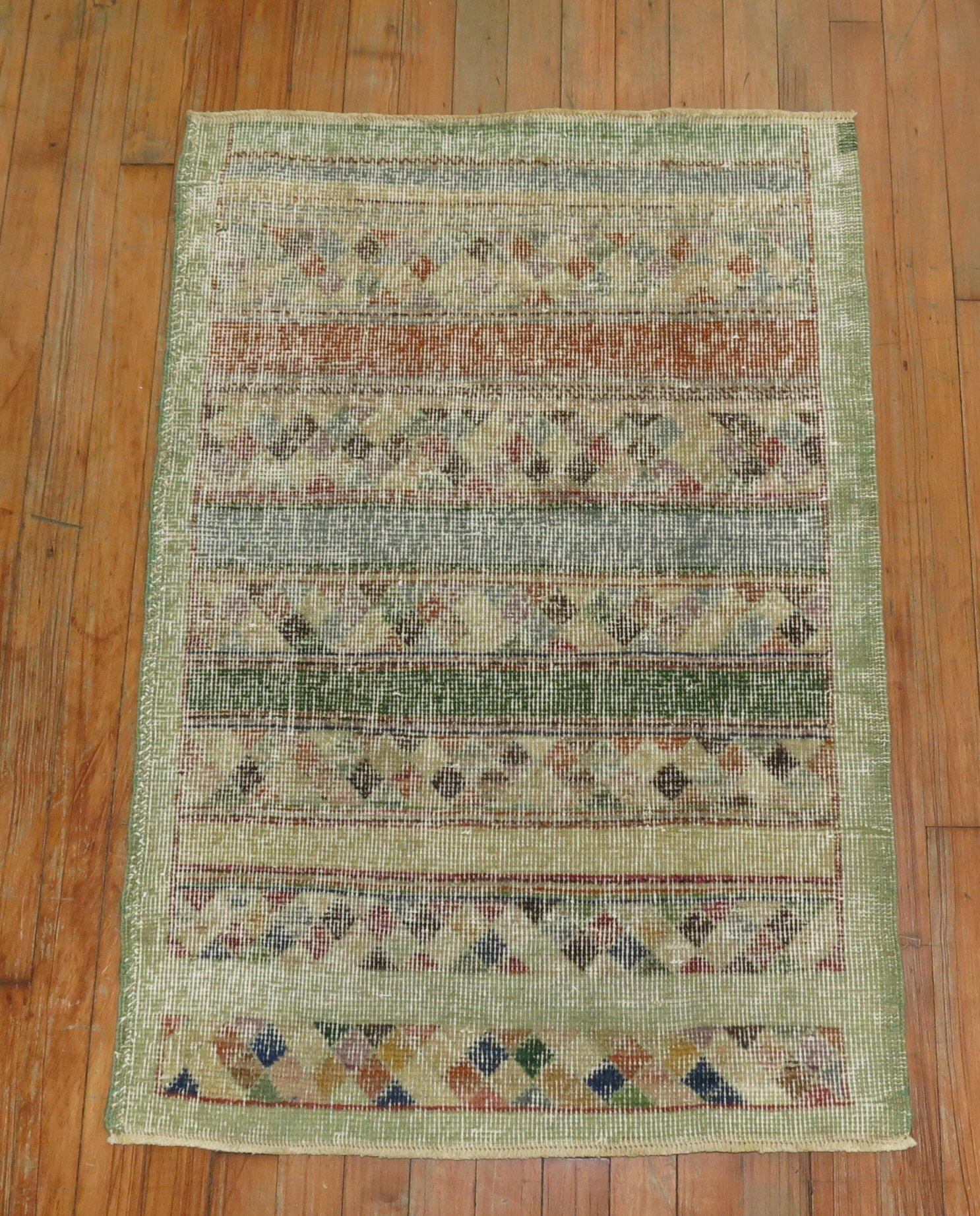 Shabby Chic Turkish Deco Mat In Distressed Condition For Sale In New York, NY