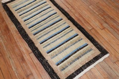 Shabby Chic Turkish Deco Minimalist Runner, Mid-20th Century