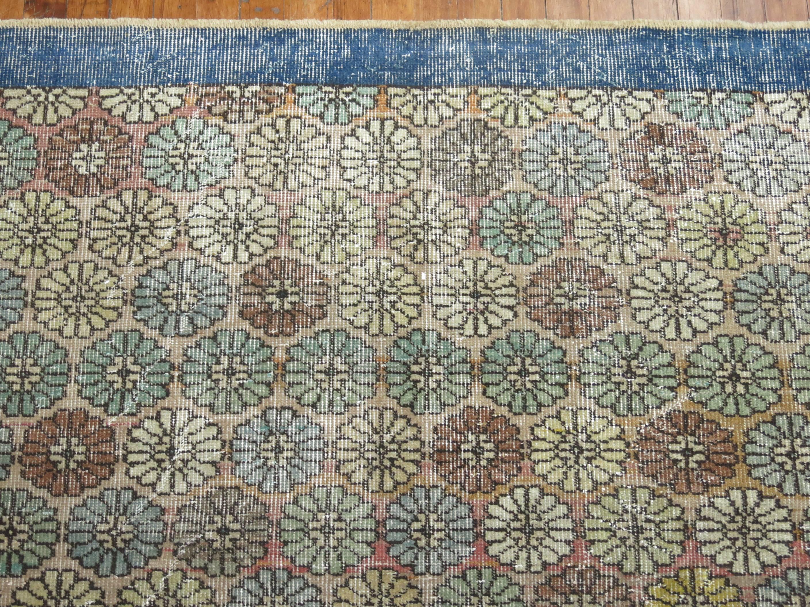 Shabby Chic Turkish Deco Rug In Excellent Condition In New York, NY