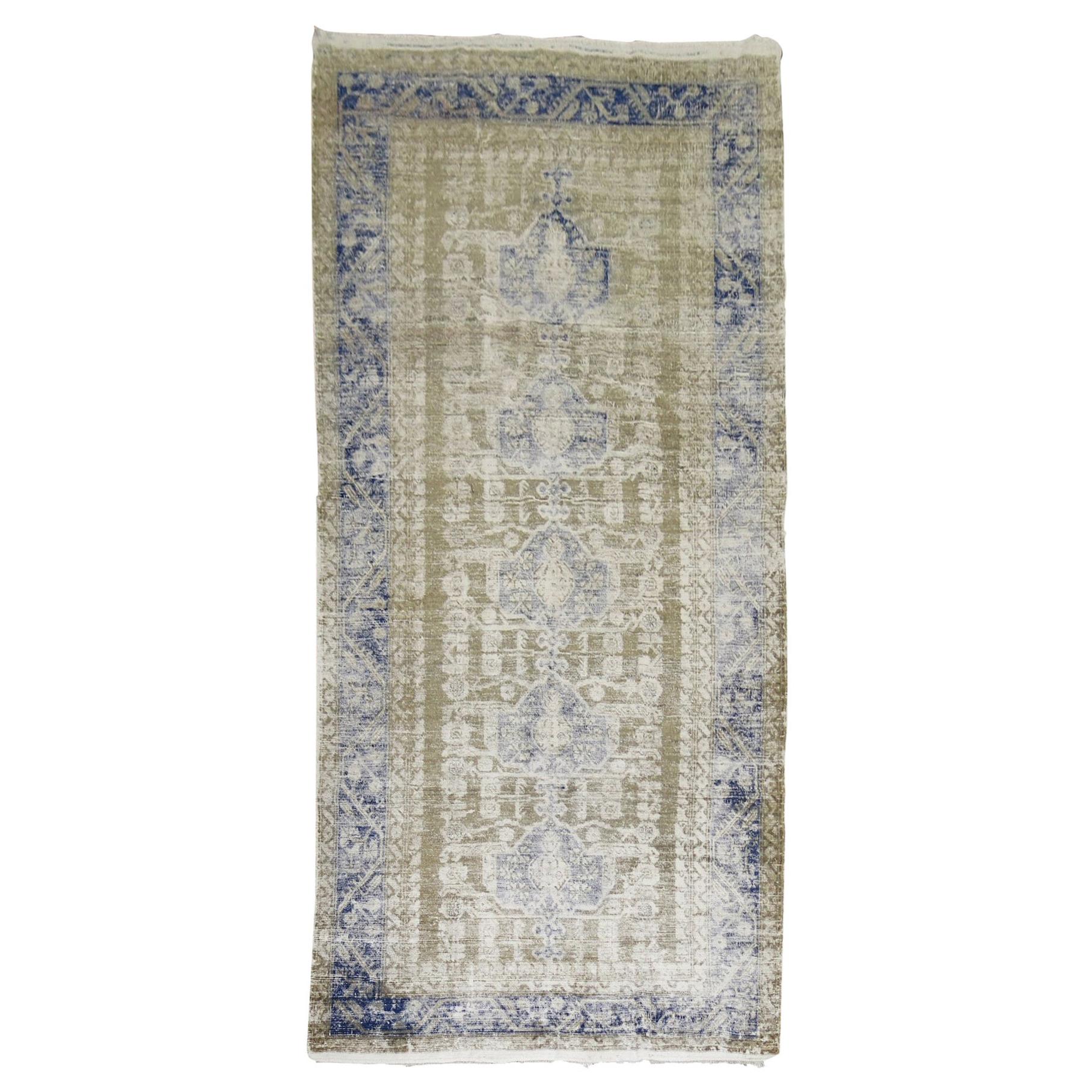 Shabby Chic Turkish Gallery Rug For Sale