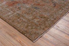 Shabby Chic Turkish Oushak Rug, Orange Field