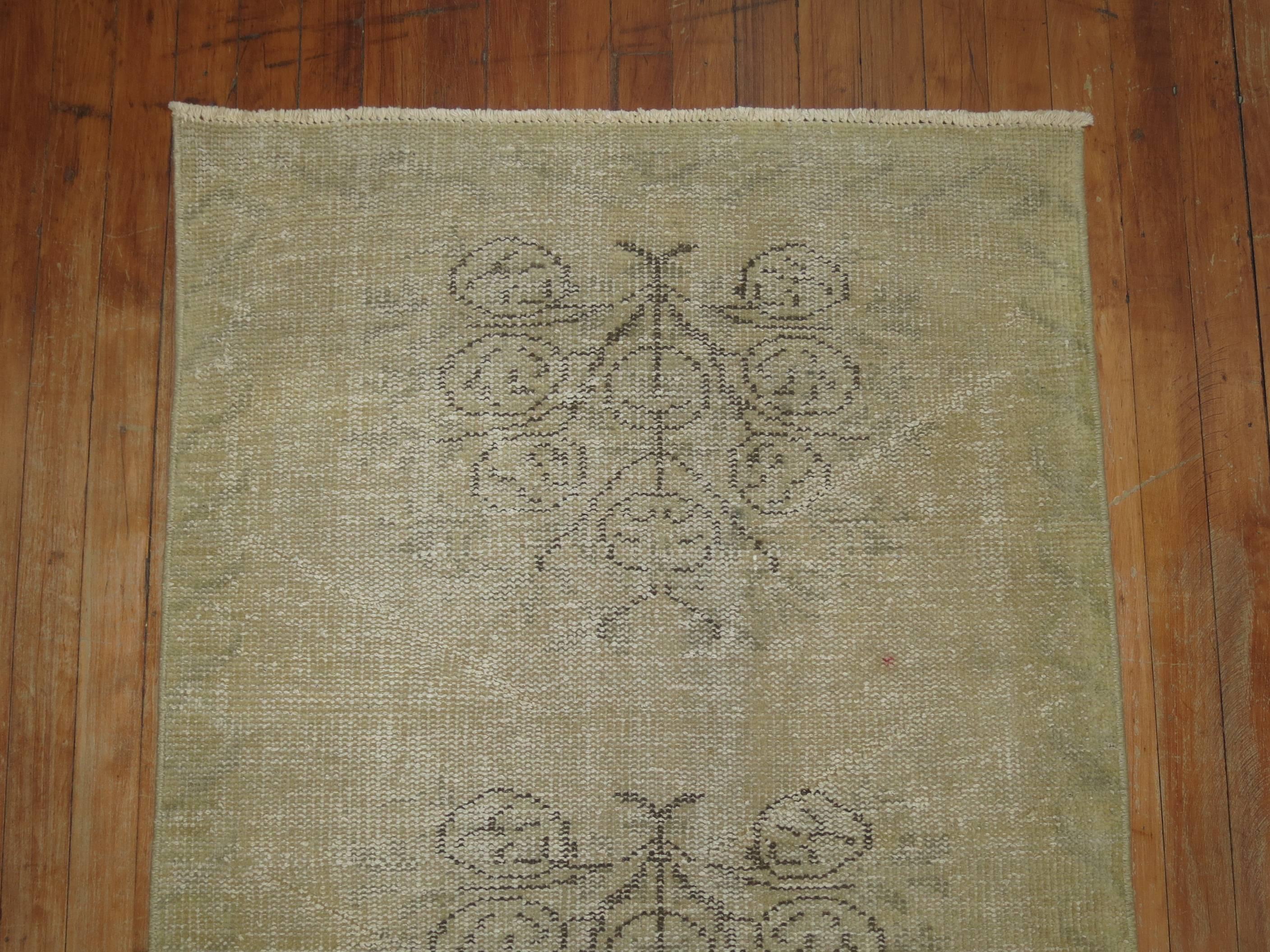 Shabby Chic Turkish Oushak Runner In Good Condition In New York, NY