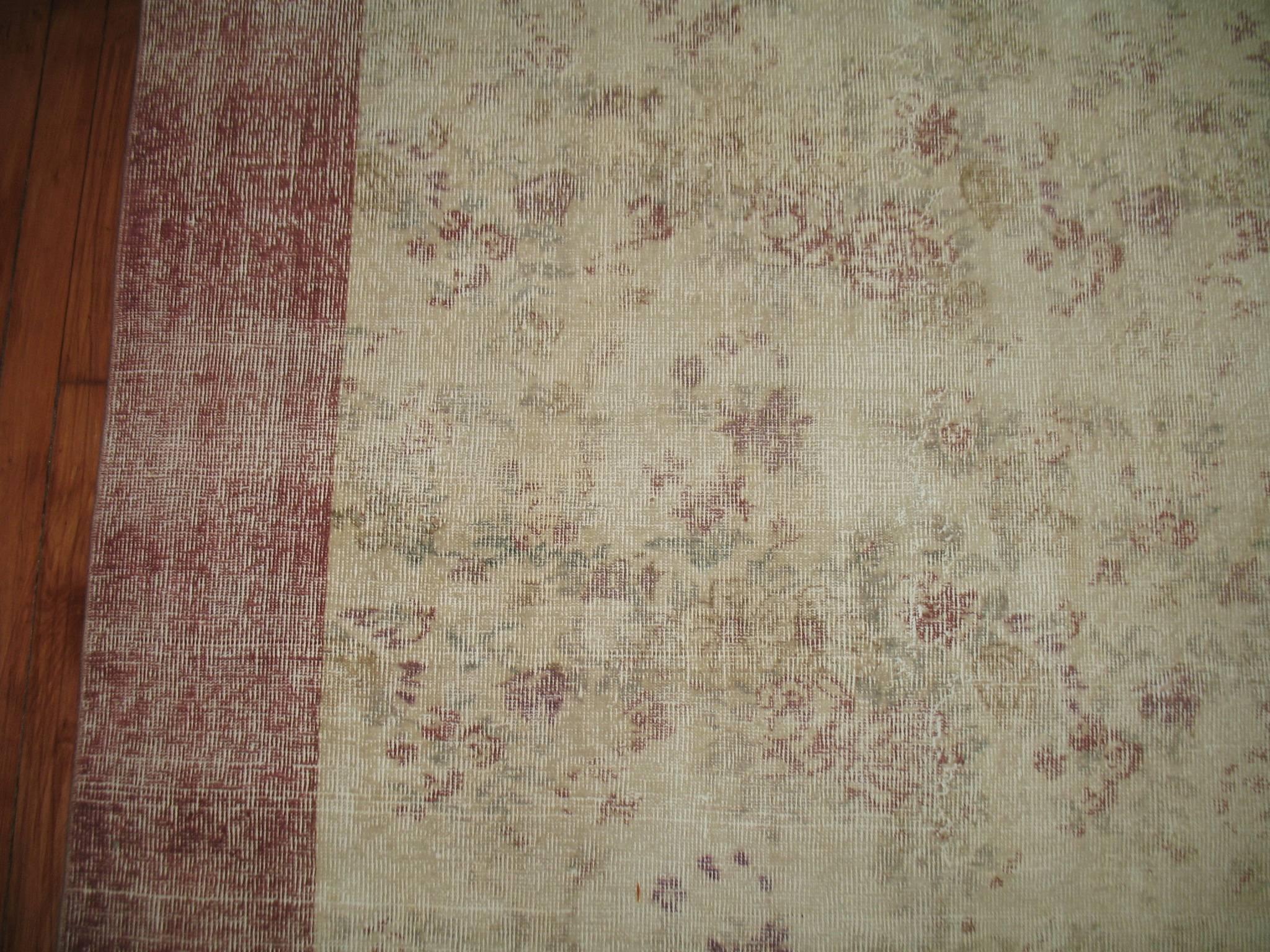 Vintage Turkish room size shabby chic rug with a sweet feminine design.

7'10'' x 10'11''