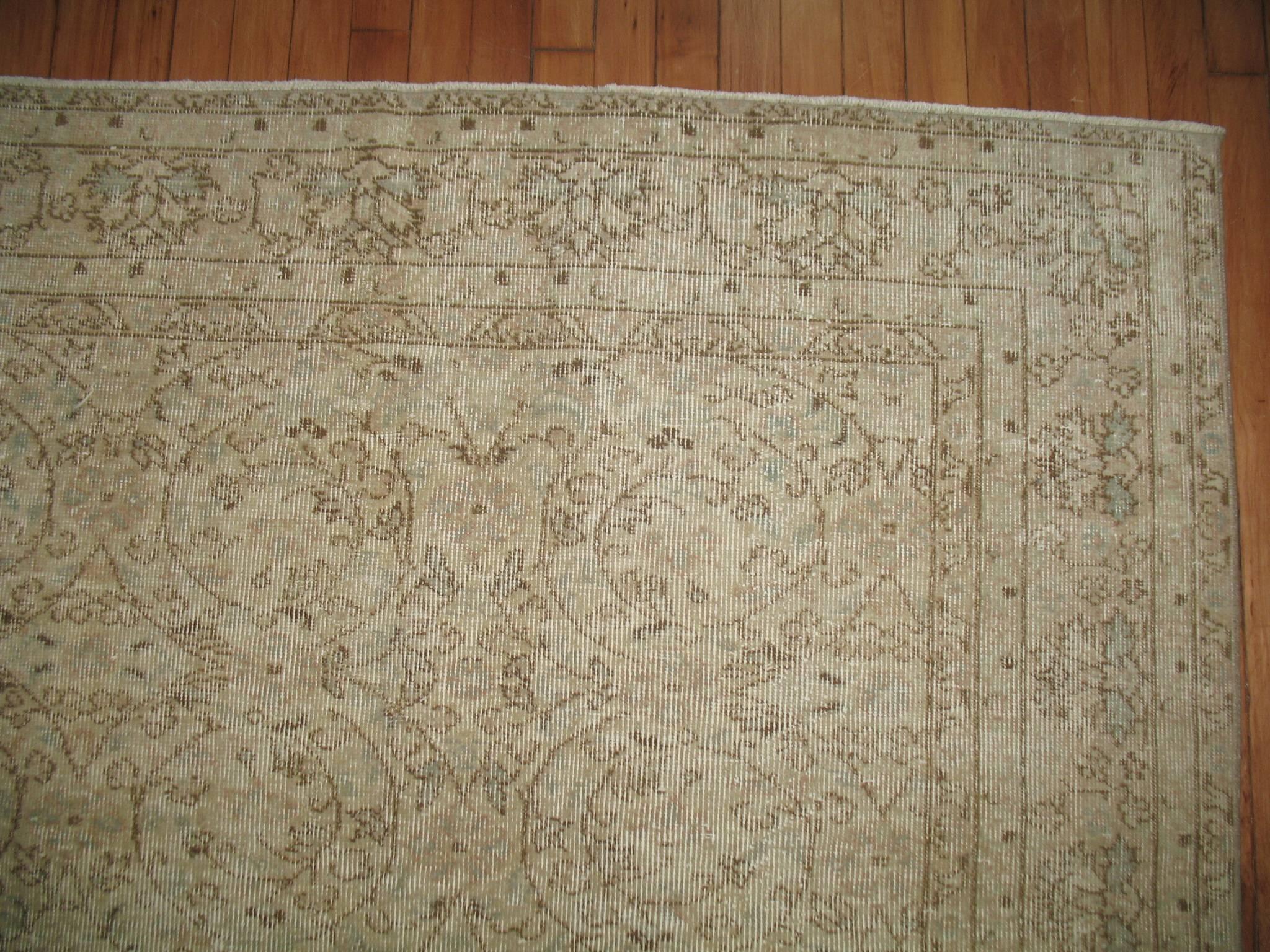 Weather textured/shabby chic intermediate size Turkish rug.