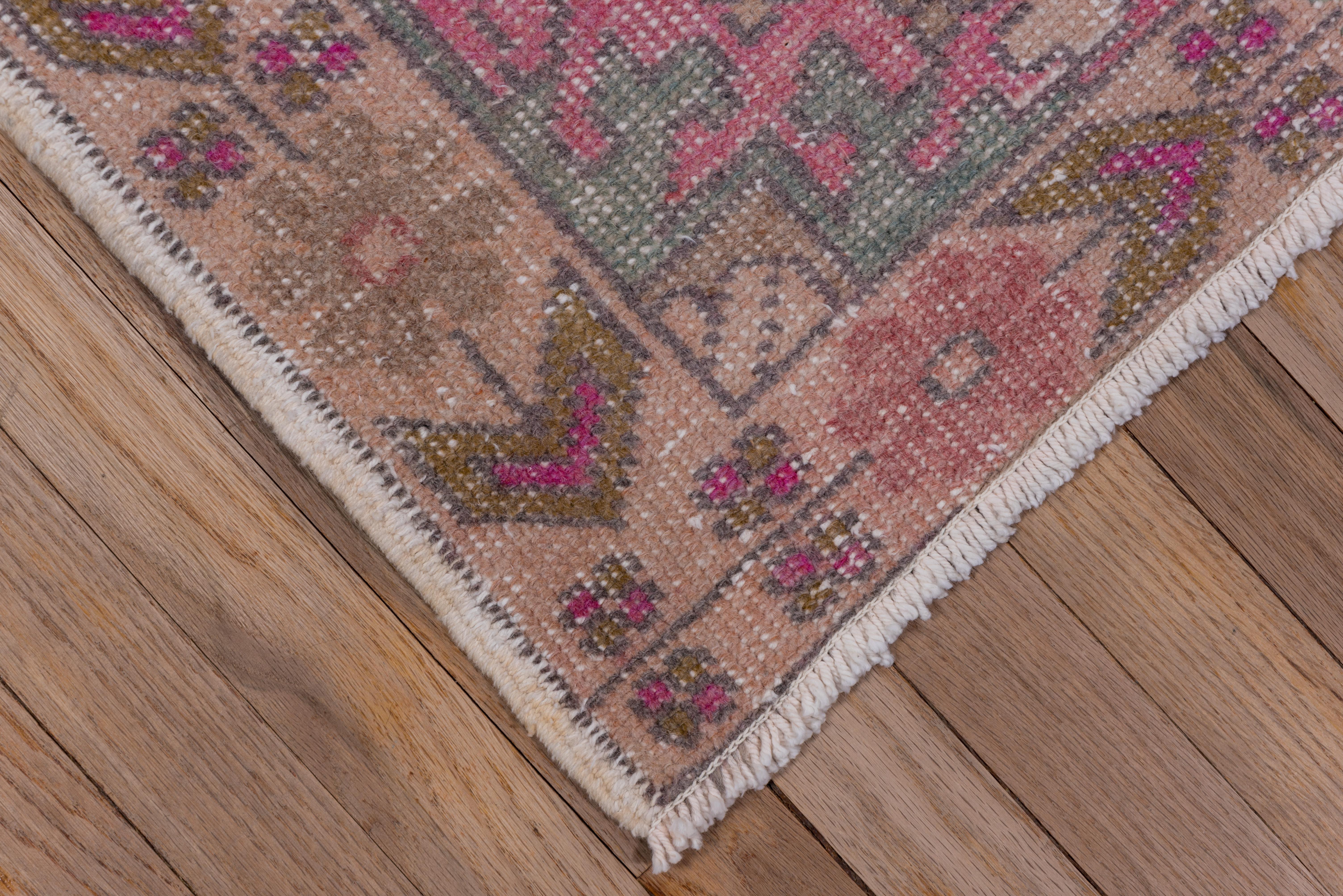 Mid-20th Century Shabby Chic Vintage Turkish Oushak Rug, Colorful  For Sale