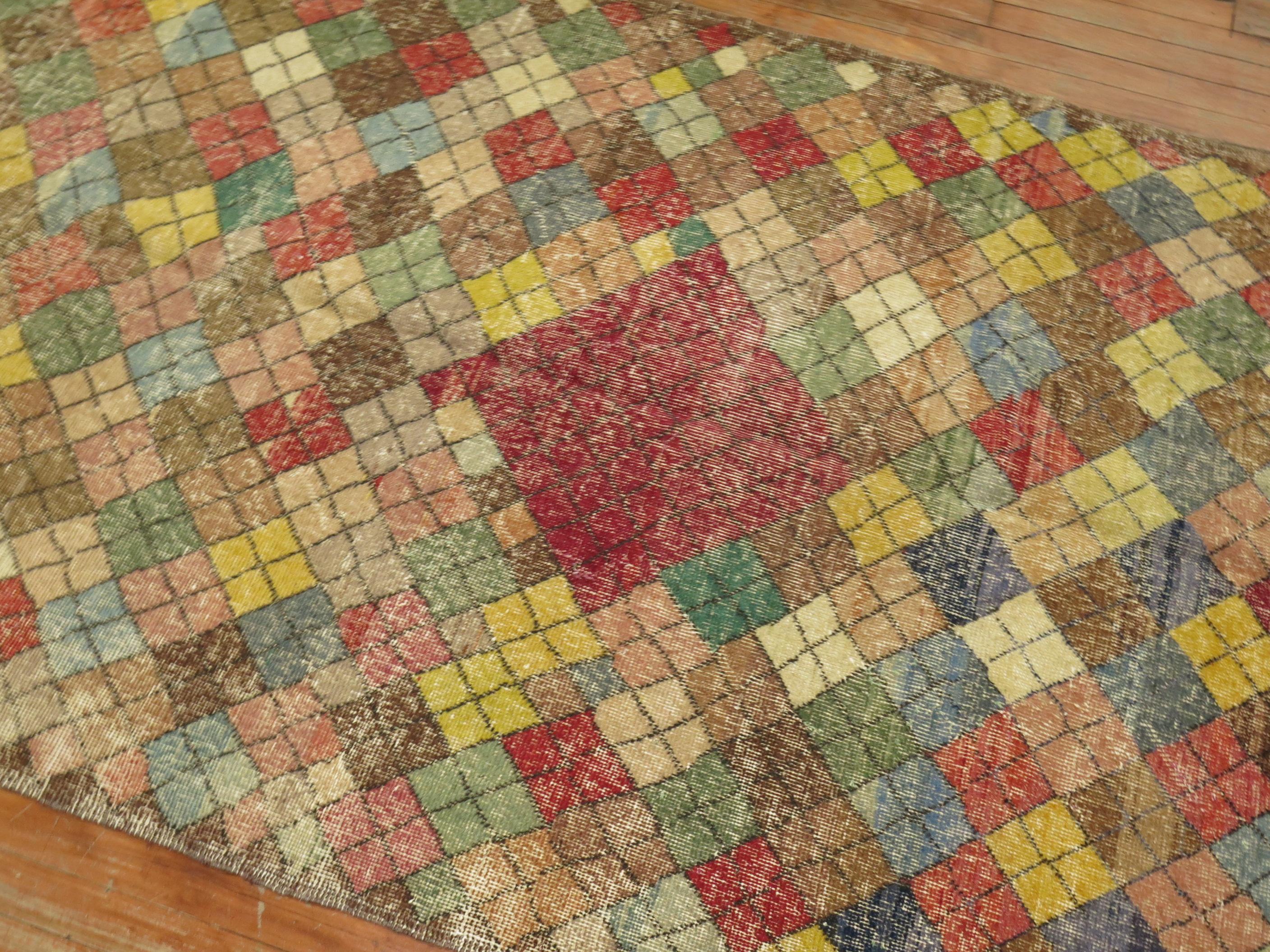 Shabby Turkish Deco Gallery Diamond Läufer (Wolle) im Angebot