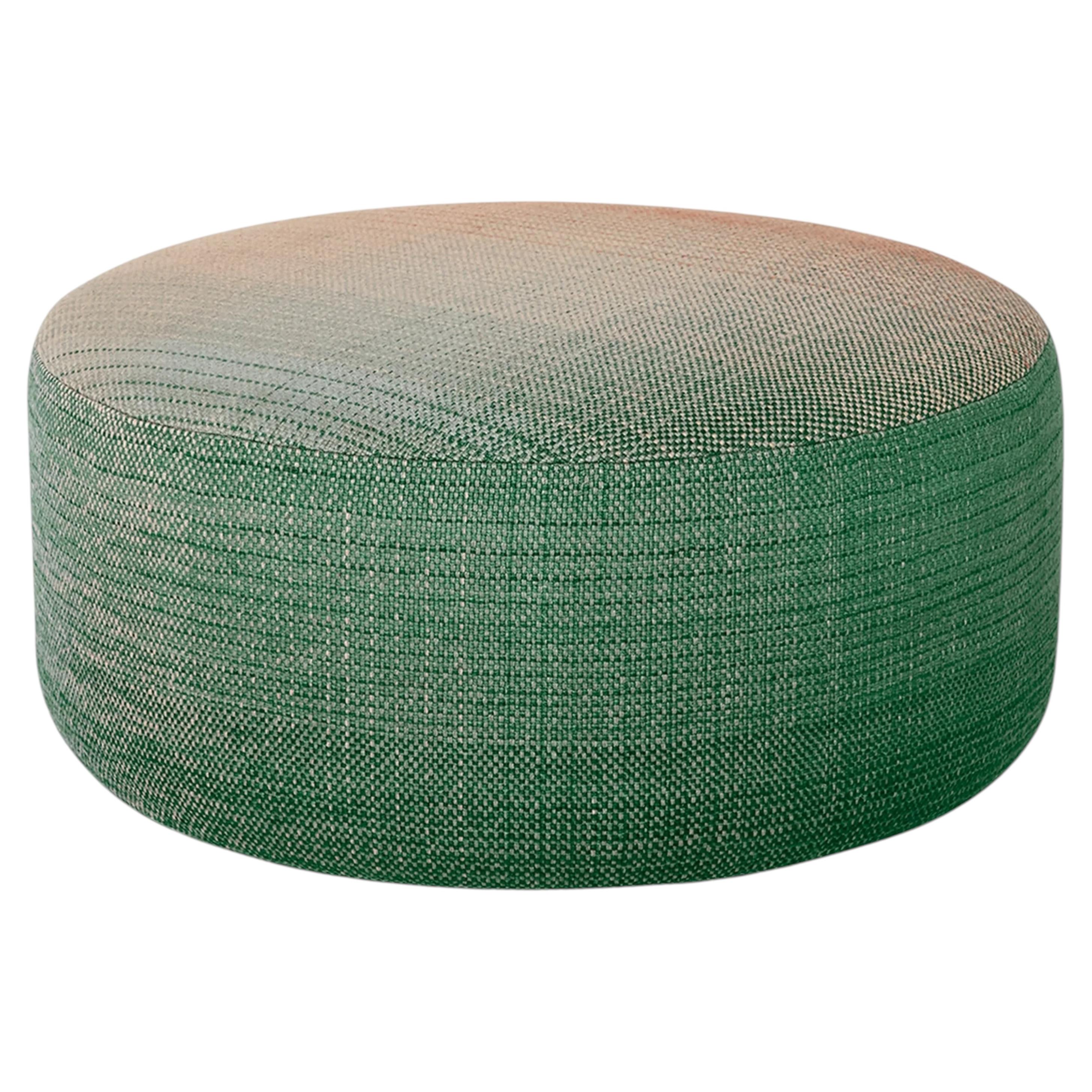 Pouf grande in lana 'Shade 3B' di colore verde di Begüm Cana Özgür per Nanimarquina