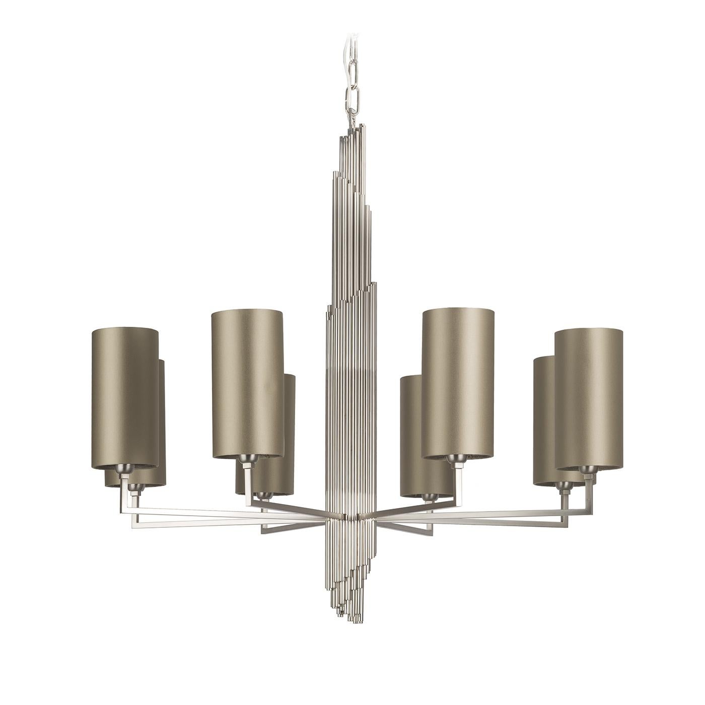 Shade Eight-Light Chandelier In New Condition For Sale In Milan, IT