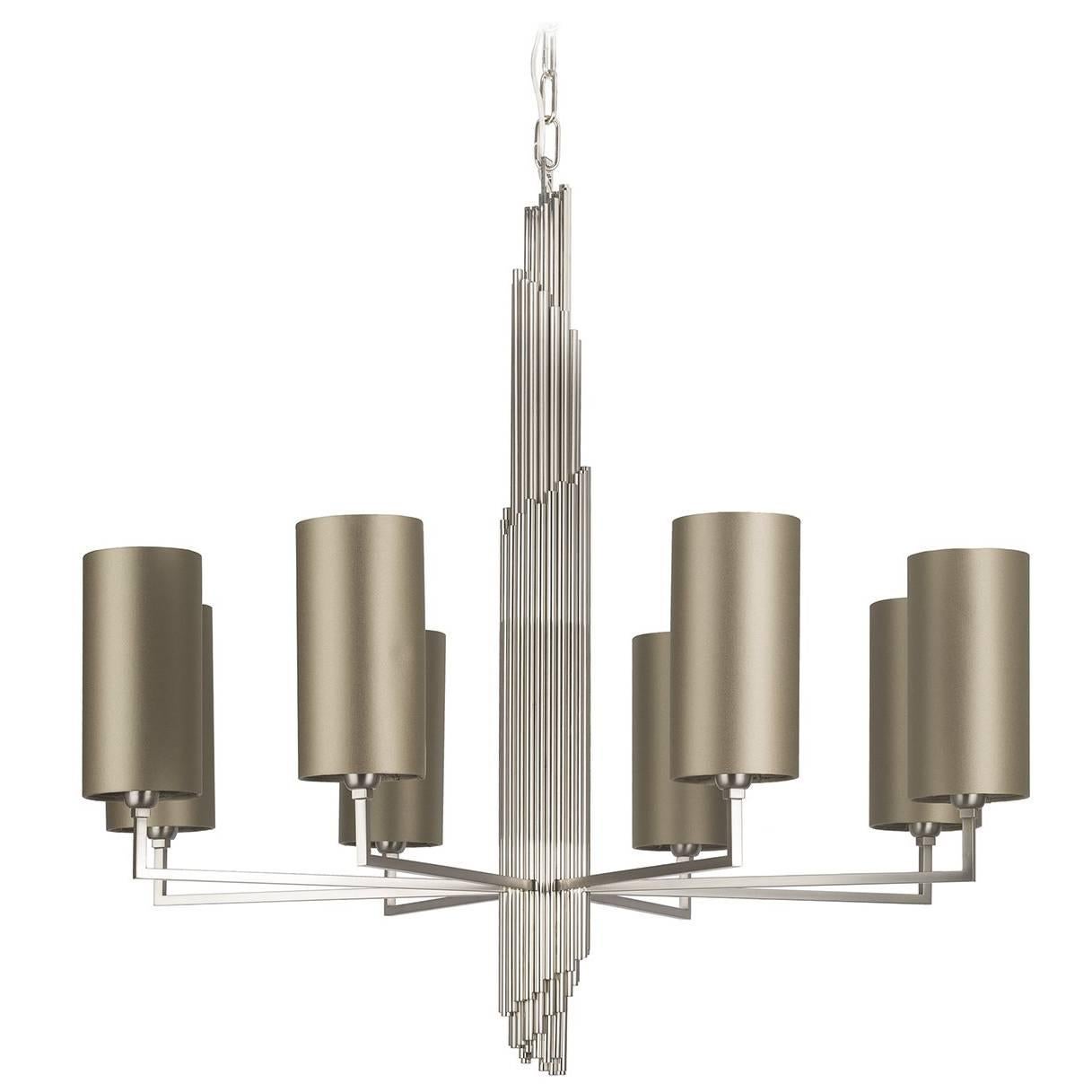 Shade Eight-Light Chandelier For Sale