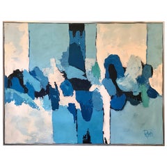 "Shades of Blue" Abstract Oil Painting by Lee Reynolds