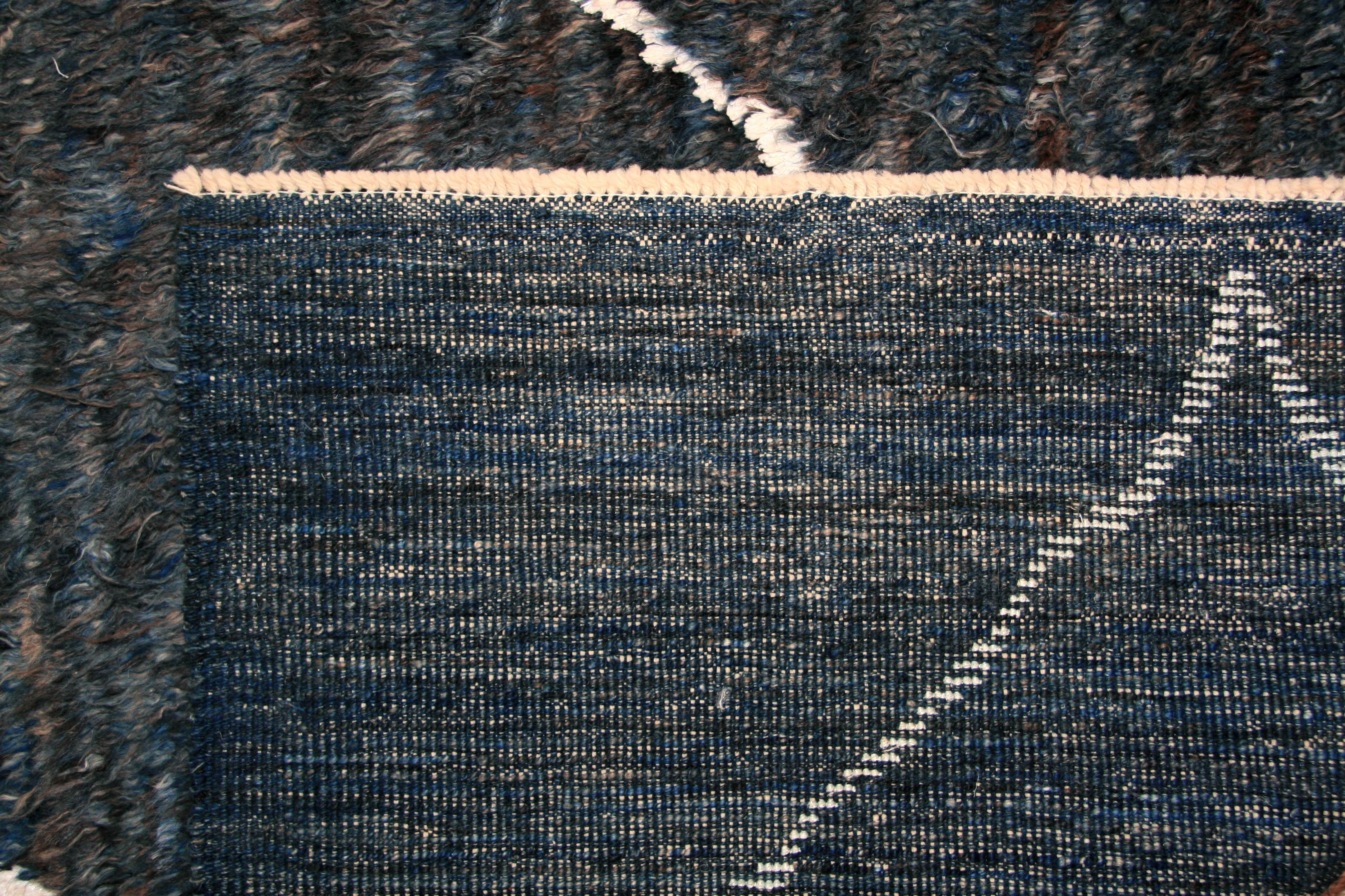 Indiano Tappeto di ispirazione marocchina Shades of Blue in vendita