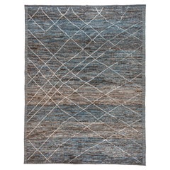 Shades of Blue Moroccan Inspired Rug