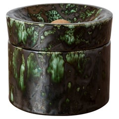 Scatola decorativa in ceramica Shades of Green & Black - Francia, anni '50