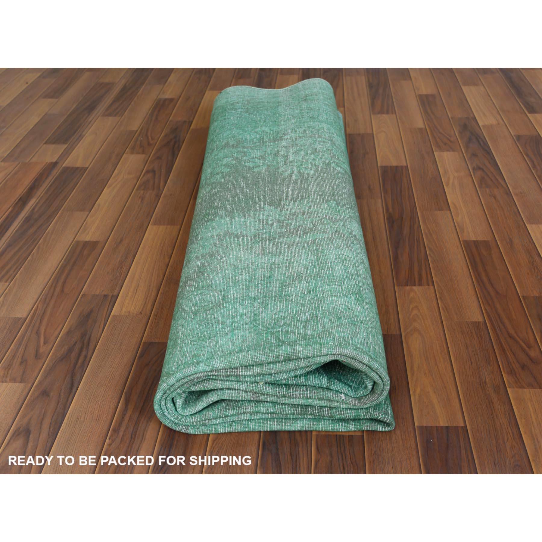 Tapis persan Kerman oriental vintage vert clair à nuances en vente 2