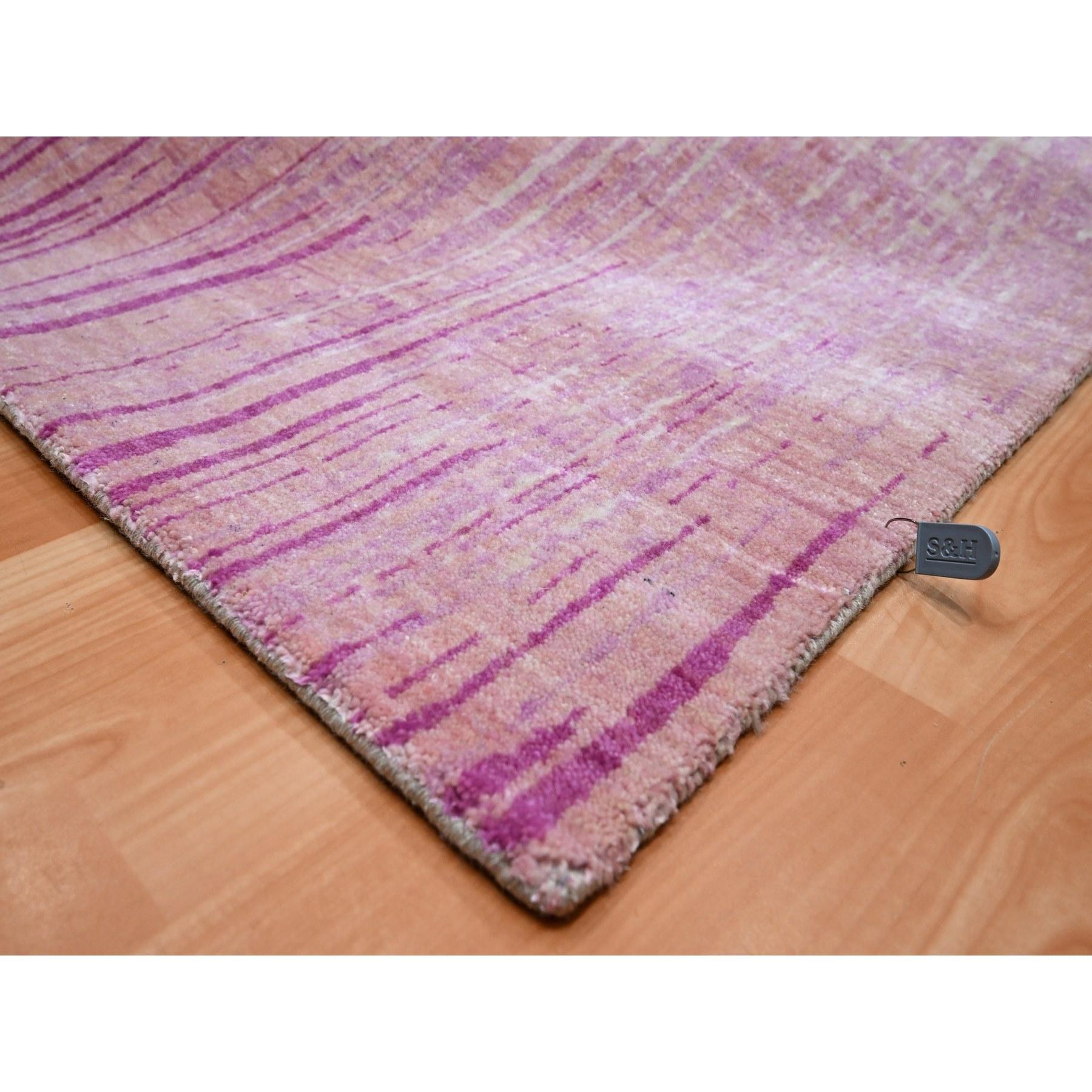 Shades of Pink Vertical Ombre Design/One in lana naturale annodato a mano Rugs 8'1