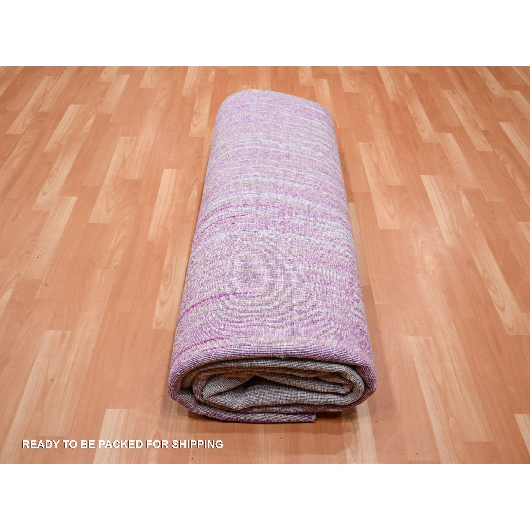 Shades of Pink Vertical Ombre Design/One in lana naturale annodato a mano Rugs 8'1