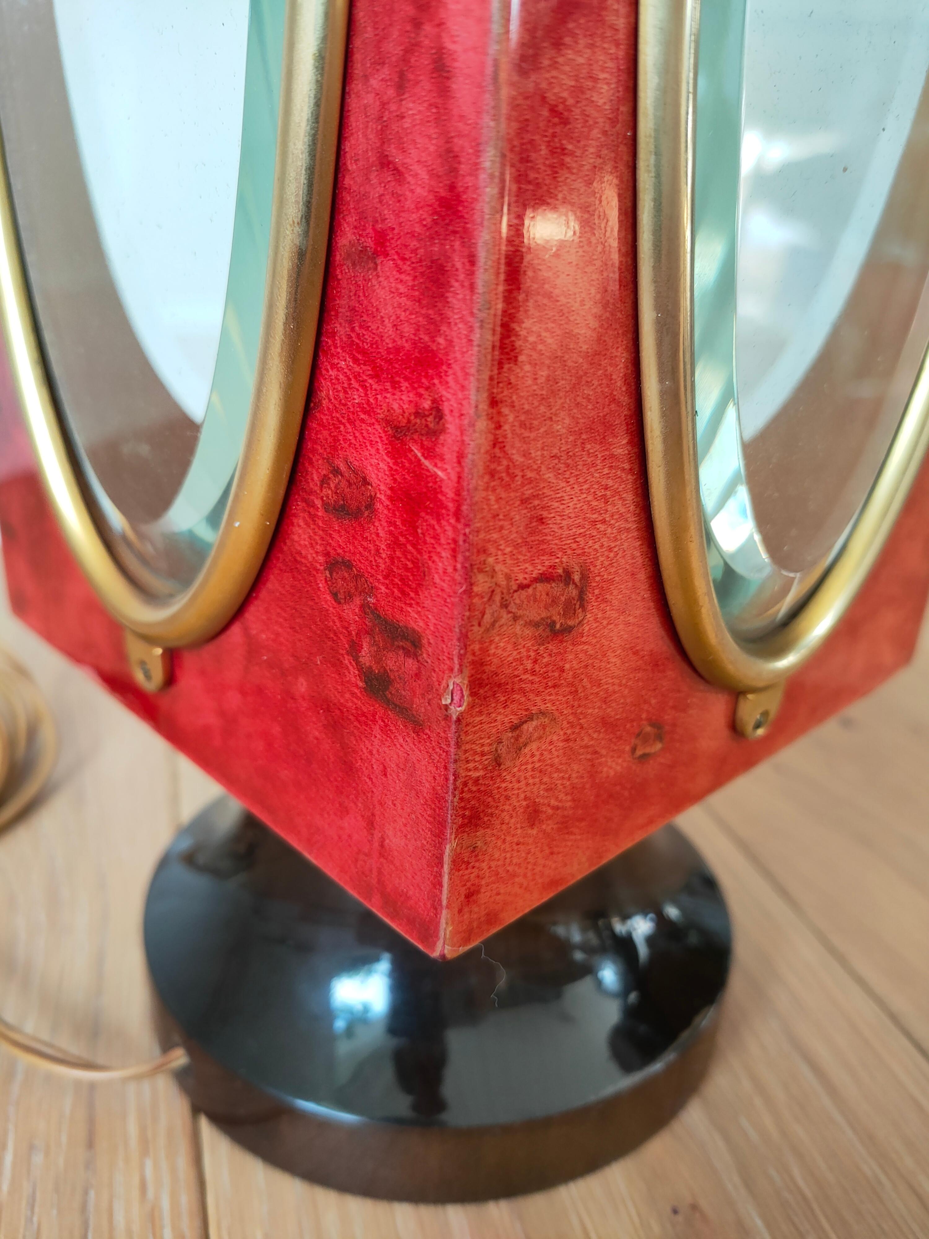 Shades of Red Table Lantern by Aldo Tura, Italy, 1960's 9