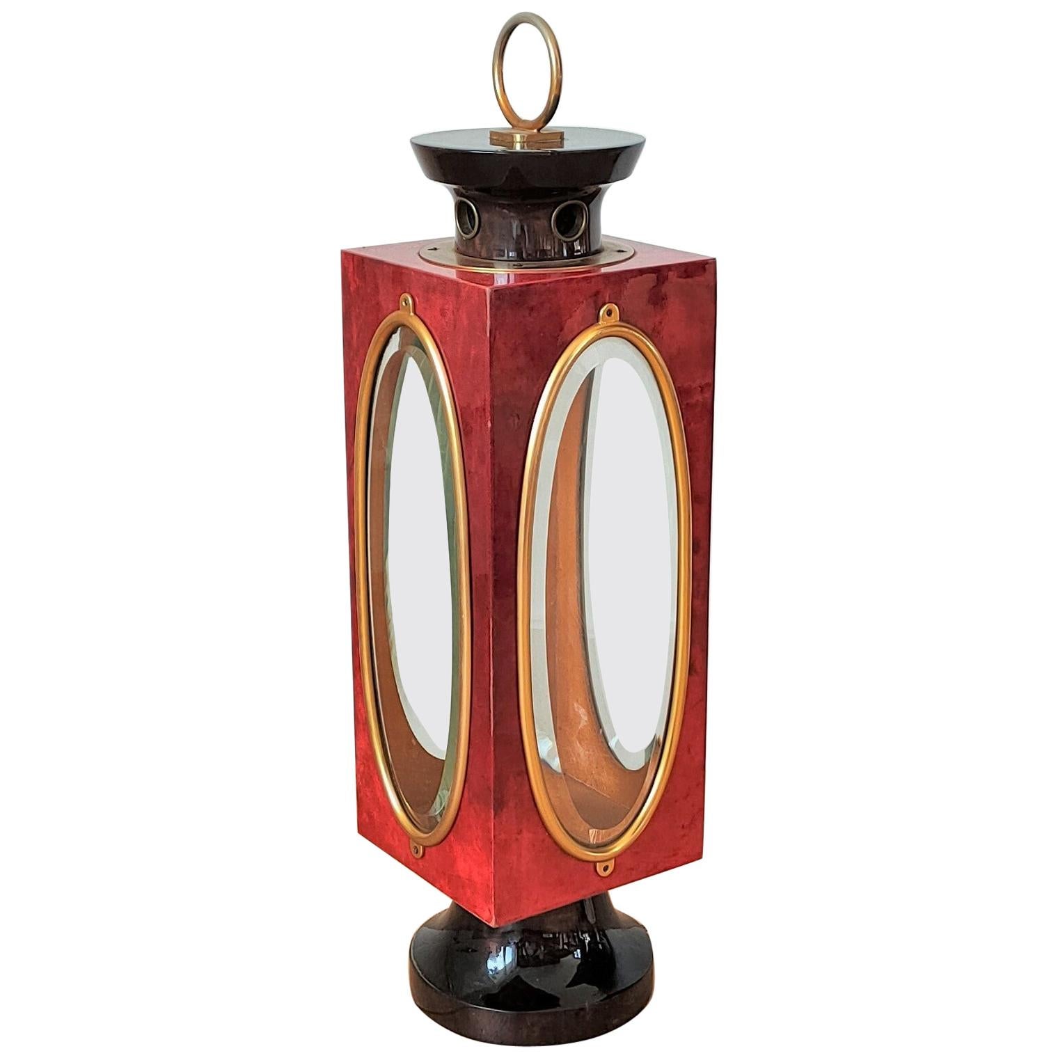 Shades of Red Table Lantern by Aldo Tura, Italy, 1960's