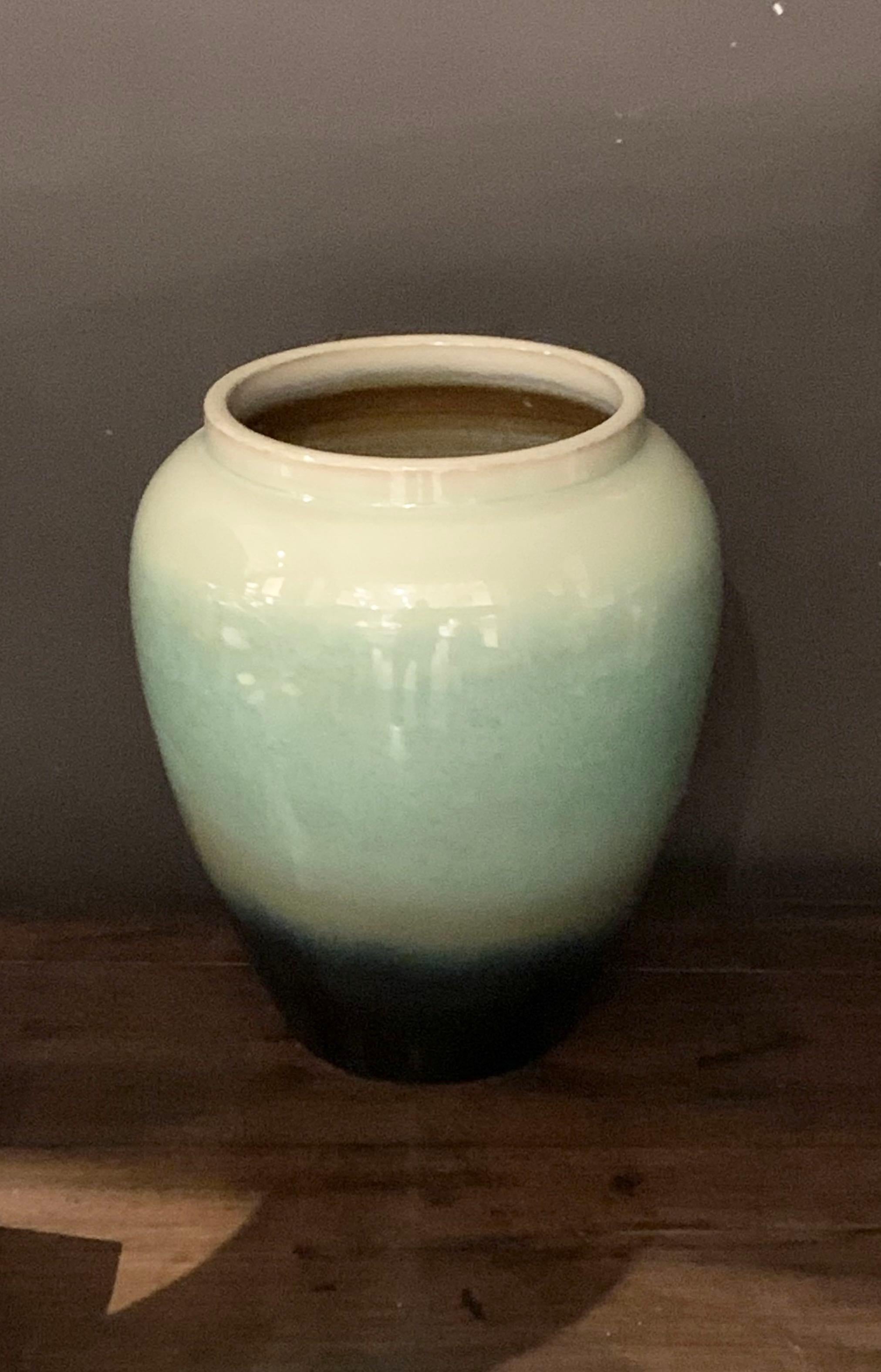 Shades of Turquoise Ceramic Vase, China, Contemporary For Sale 1