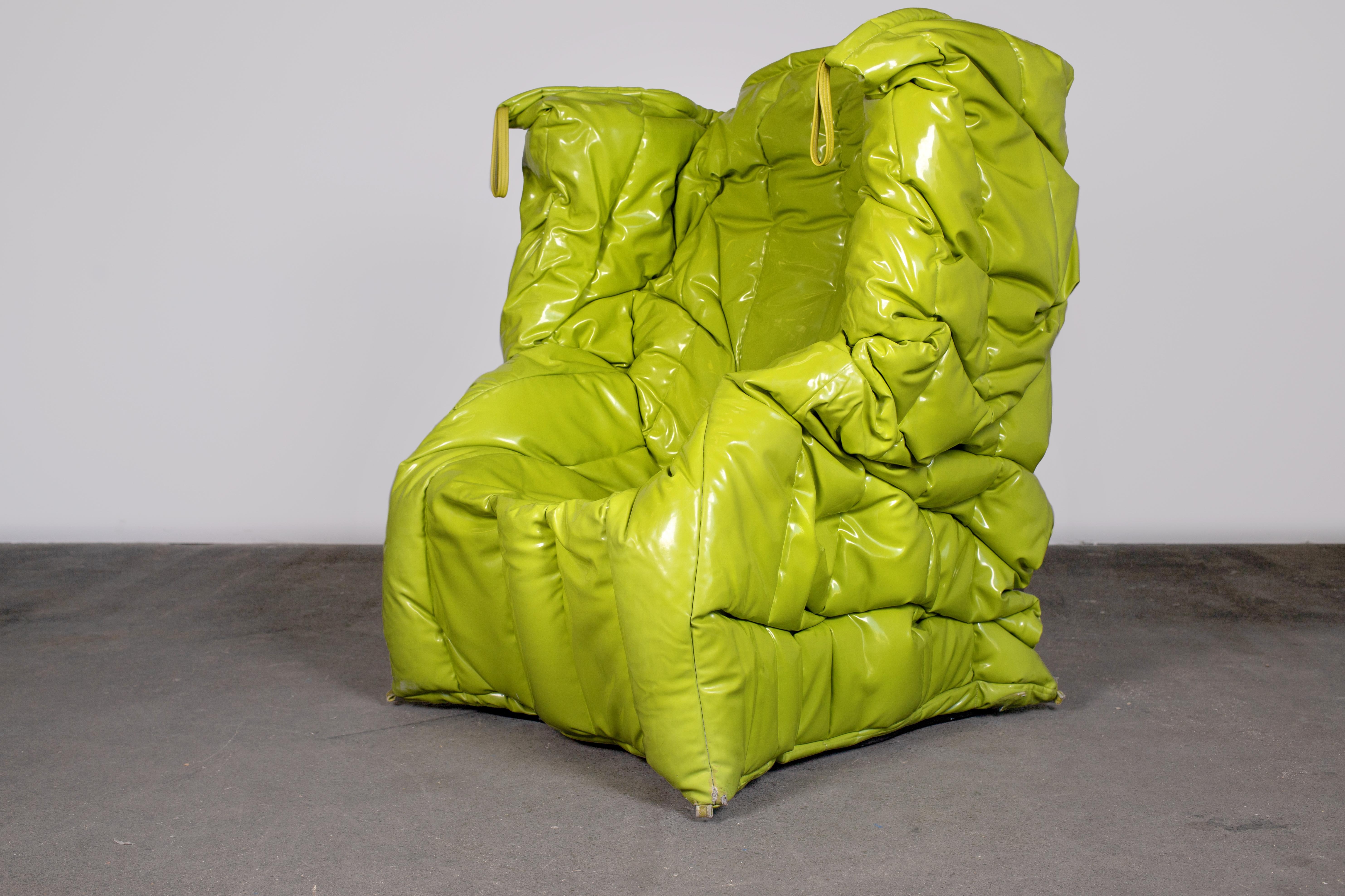 Shadow Armchair by Gaetano Pesce for Meritalia, Green Latex 2