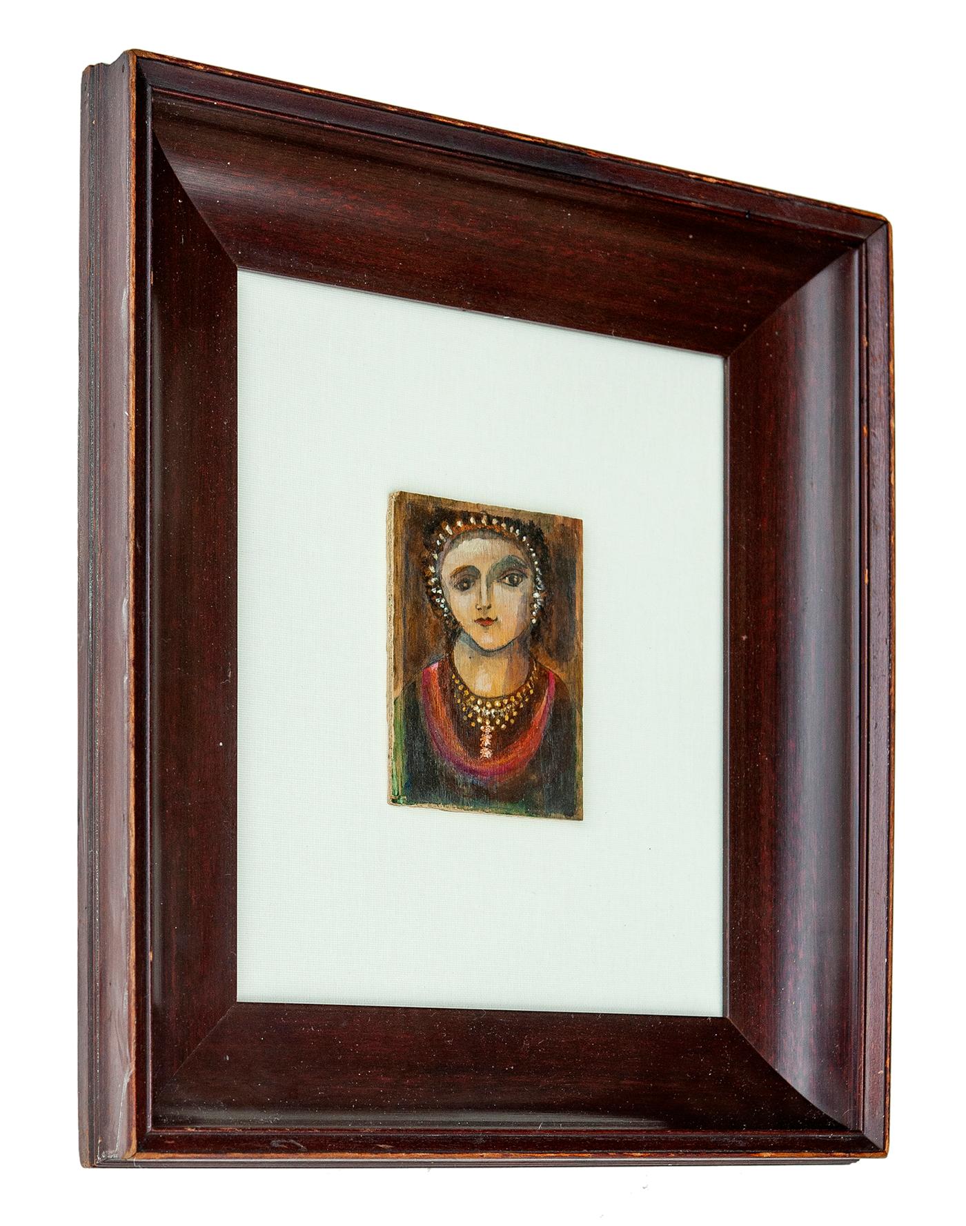 American Shadow Box Frame w/Small Image of a Woman For Sale