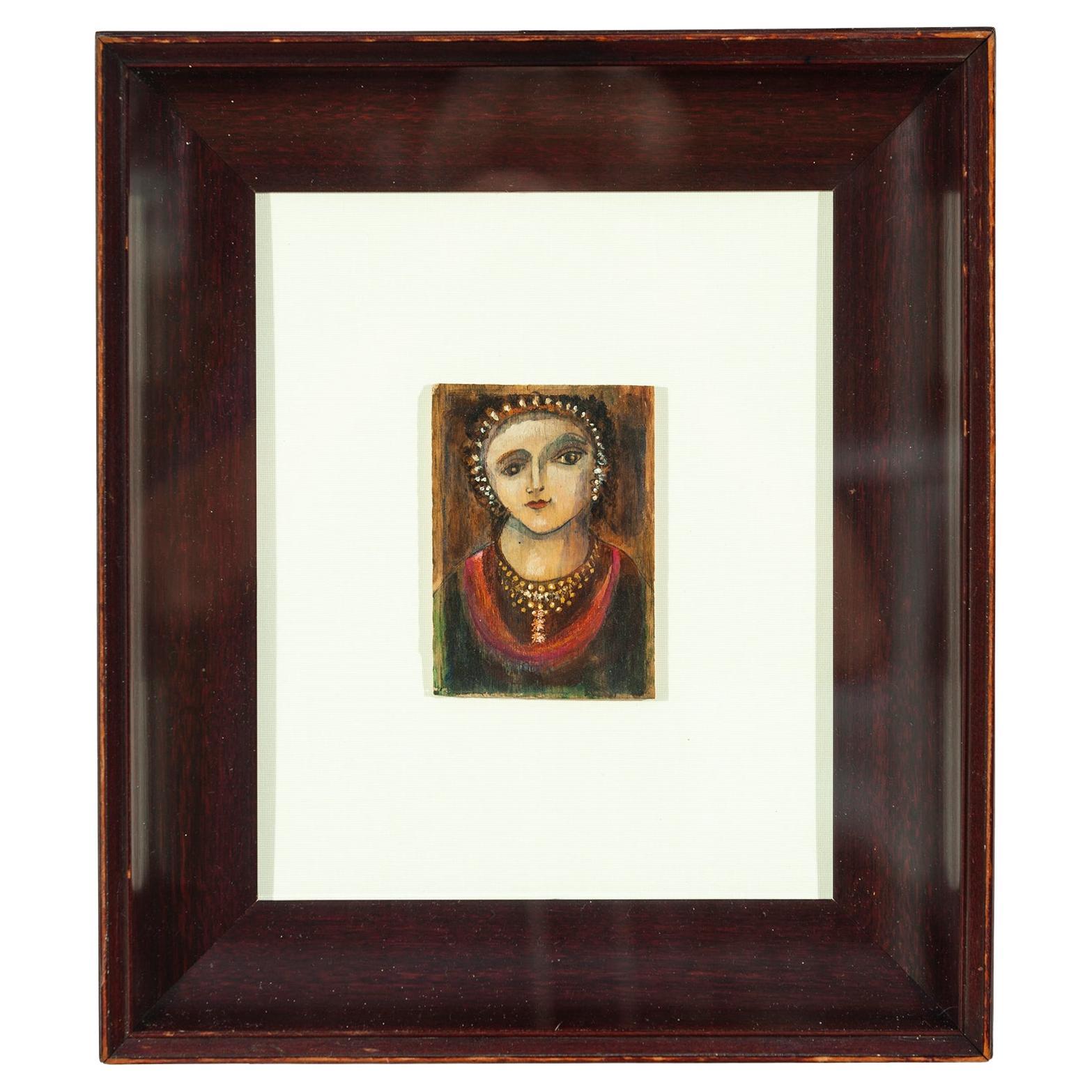 Shadow Box Frame w/Small Image of a Woman For Sale