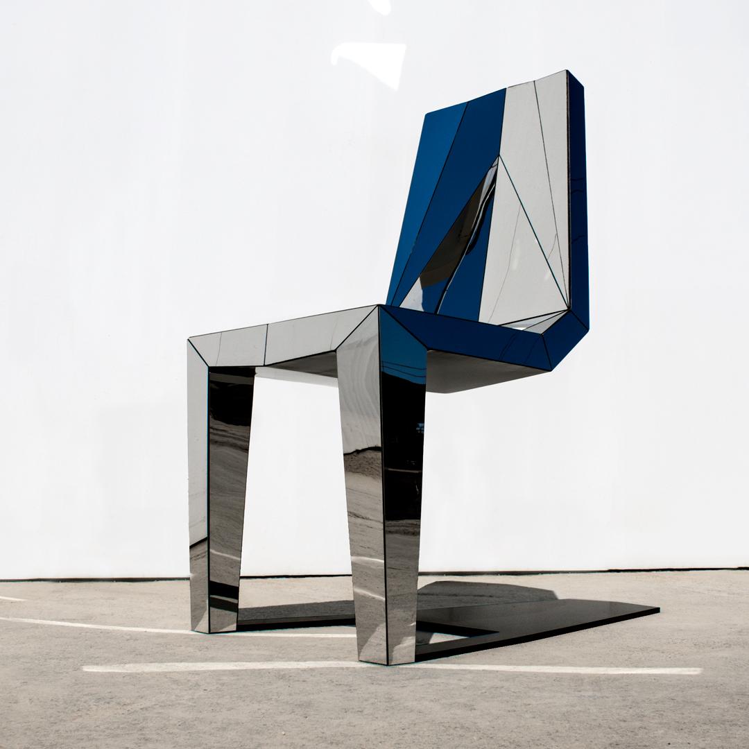 Shadow Chair aus hochglanzpoliertem Edelstahl (Moderne) im Angebot