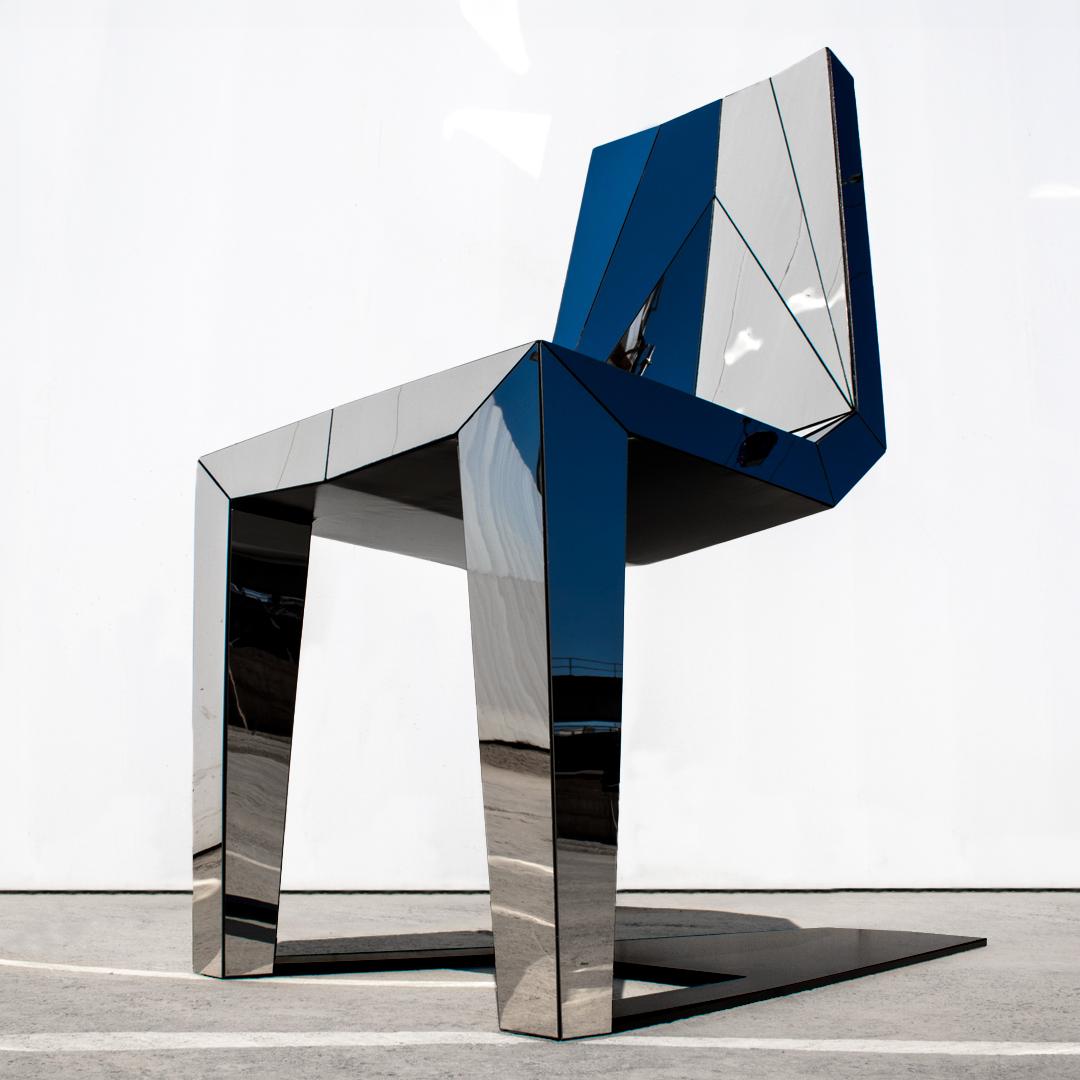 Shadow Chair in Mirror-polished Stainless Steel In New Condition For Sale In London, GB