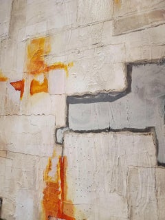 "Shadow Fires" Abstract Mixed-Media Painting on Canvas by Louis Shields, 2017