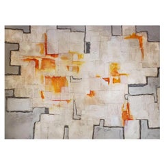 "Shadow Fires" Abstrakte Mixed-Media-Malerei auf Leinwand von Louis Shields, 2017