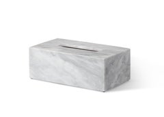 Caja de pañuelos rectangular de mármol gris sombra