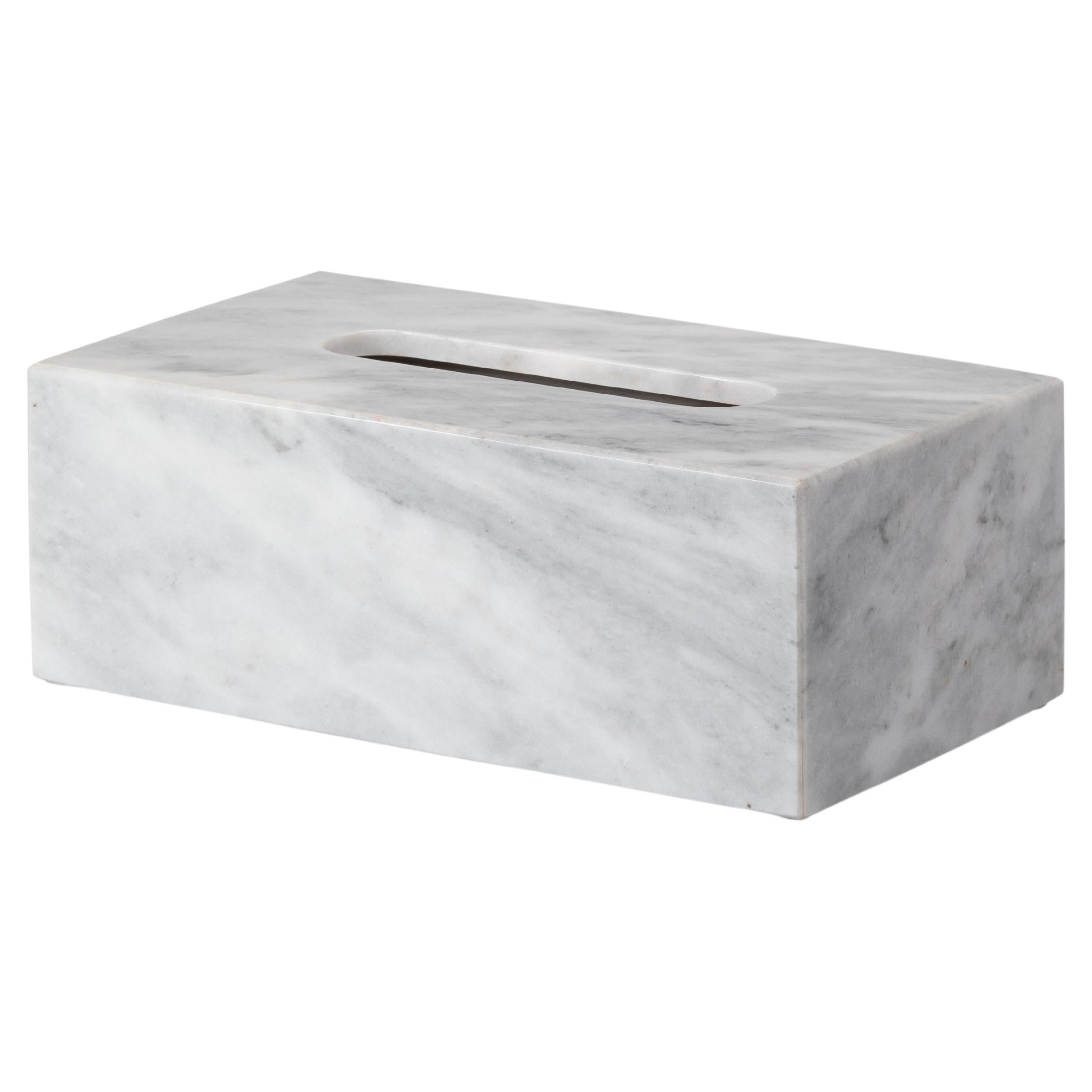 Shadow Grey Marble Rectangular Tissue Box For Sale