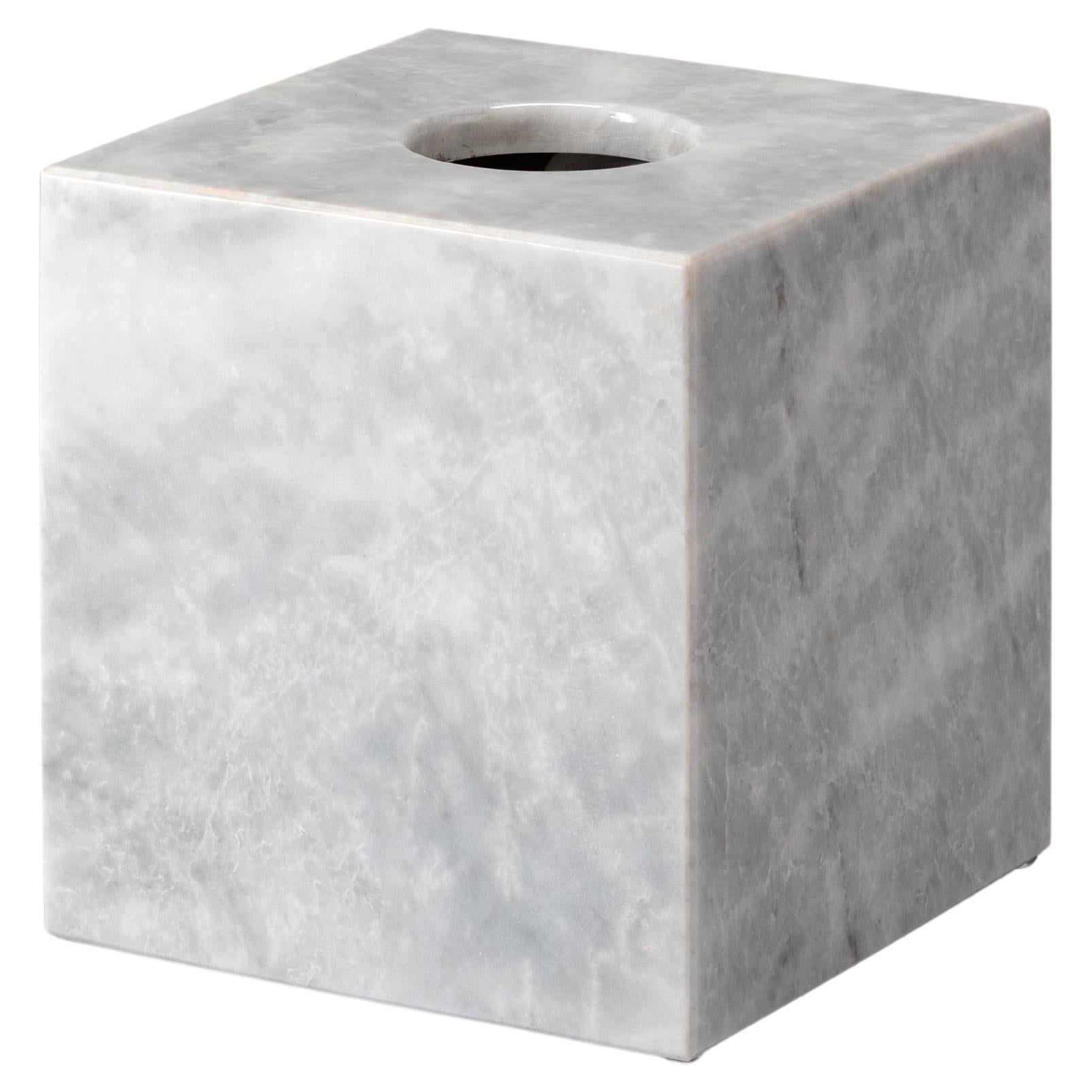 Shadow Grey Marble Square Tissue Box For Sale