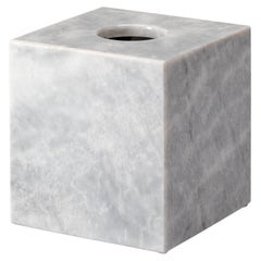 Quadratische Tissue-Box aus Marmor in Schattengrau