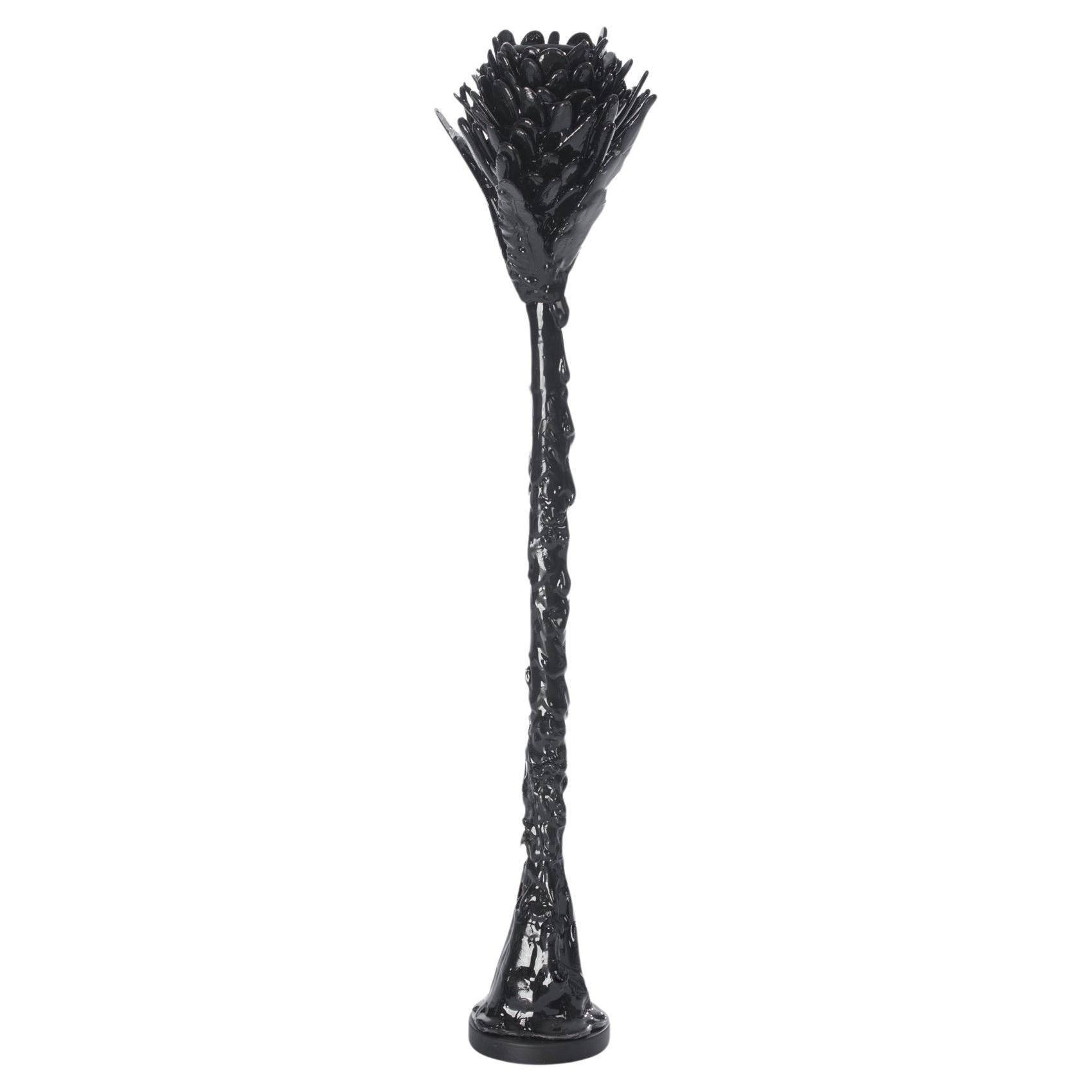 Shadow of Life Black Hand-painted Resin Candleholders/Sculpture by Roham Shamekh