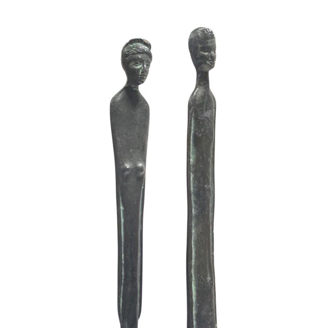 Shadow of the Evening Etruskische Bronze Etruskische Skulpturen, Paar nach Giacometti 7