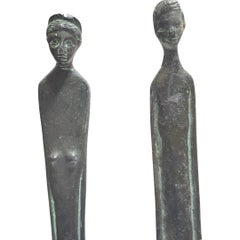 Ombra della Sera Sculture Etrusche in Bronzo Etrusco Coppia dopo Giacometti