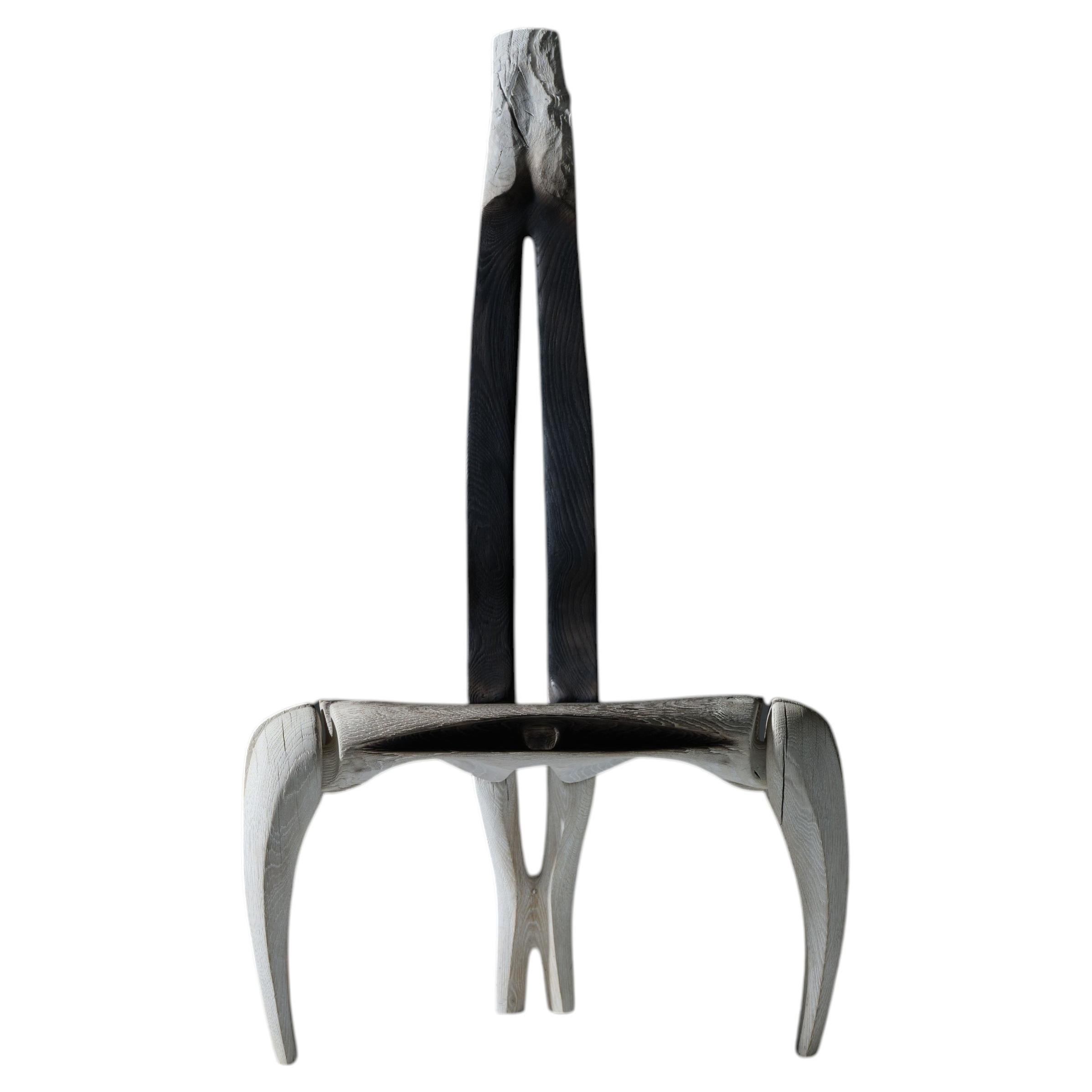 Shadow Of Zierre Unique Oak Chair by Alun Heslop For Sale