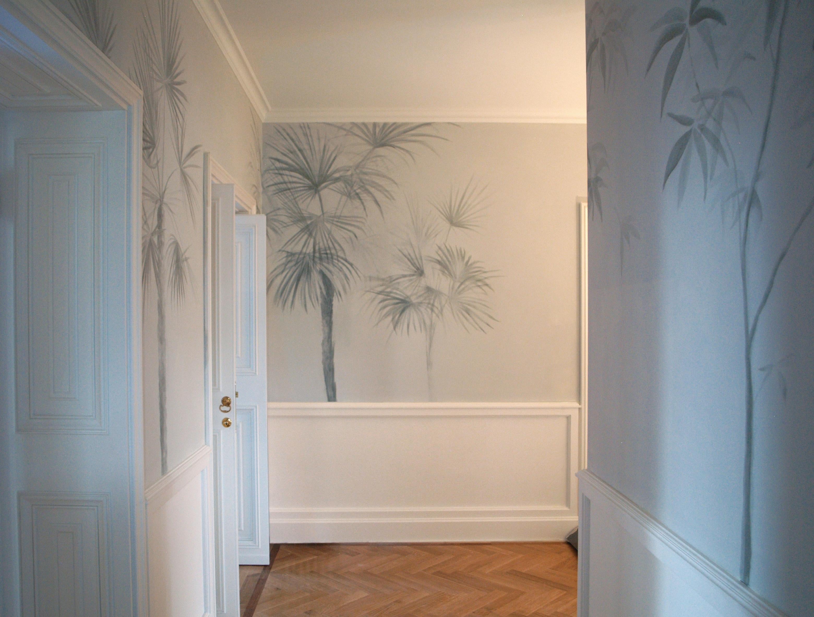 Schatten, handbemalte Wandteppich – hergestellt in Italien – anpassbar (Leinwand) im Angebot