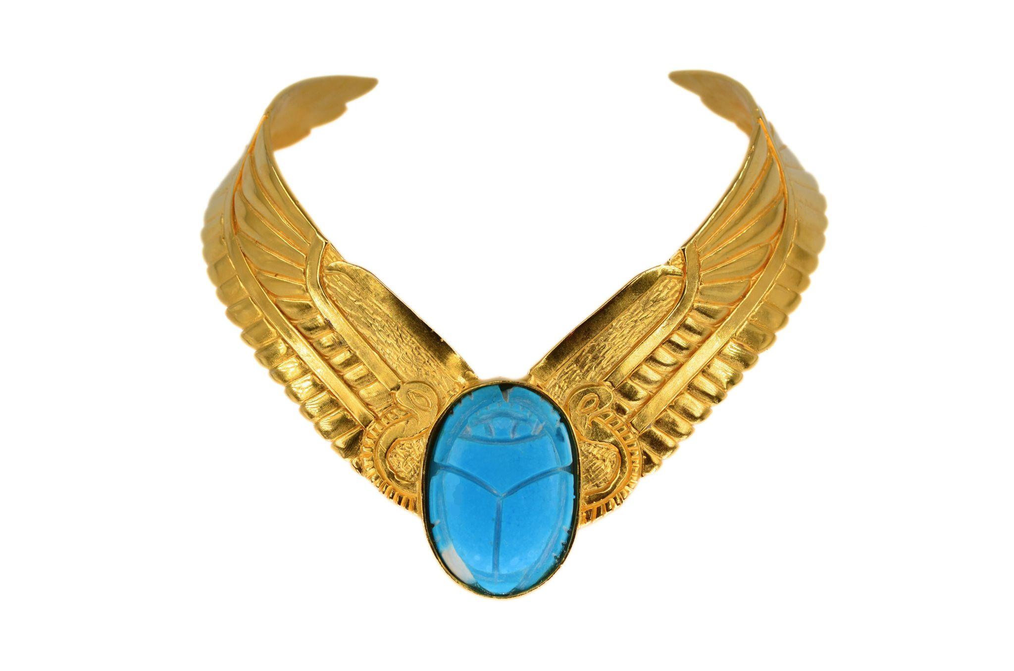 Shafik Collection'S Torque Wings - Bronzo placcato oro con pietra turchese In condizioni Nuovo in vendita a PARIS, FR