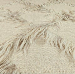 Shag Rug with Abstract Cell Pattern "Lumen Arc" by Doris Leslie Blau