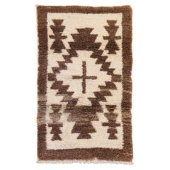 Shaggy Anatolian Tülü, Plush Undyed Earth-Toned Turkey Wool Rug, c. 1940